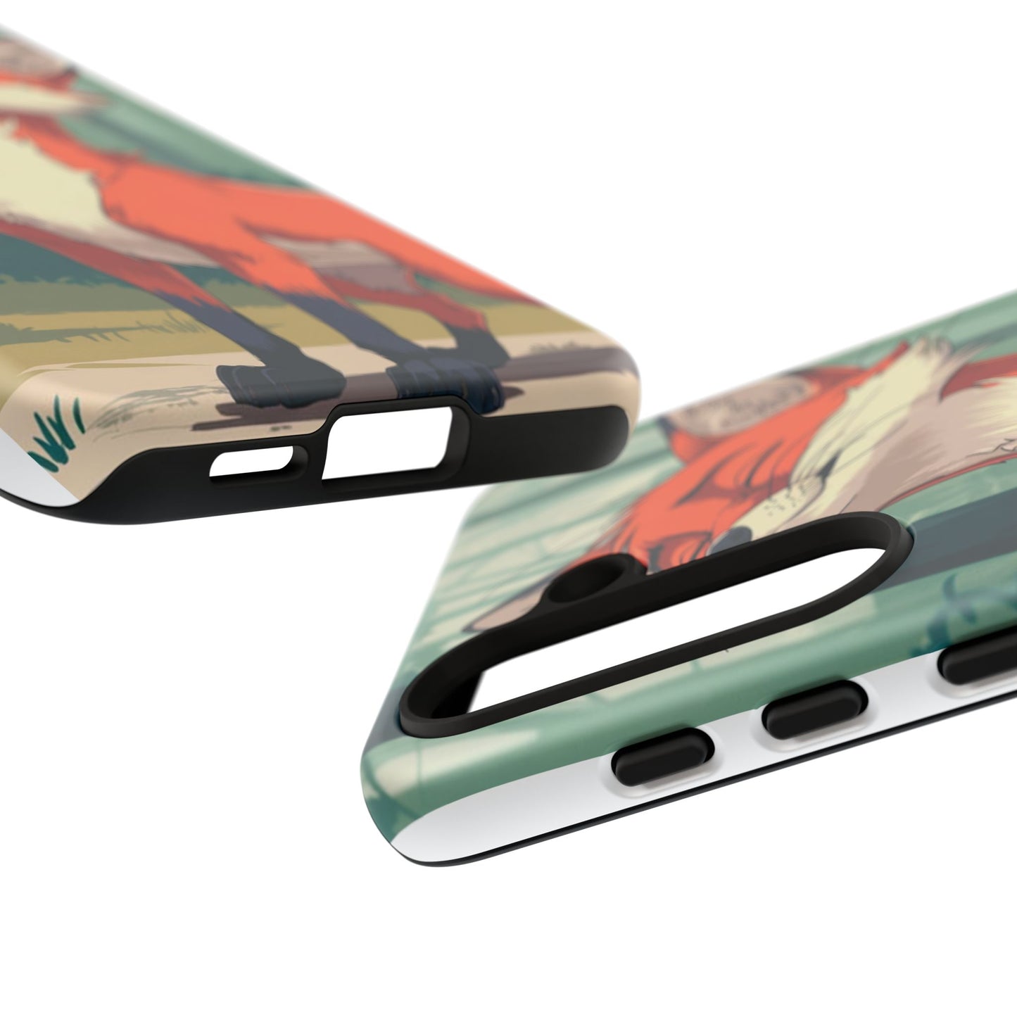 Fox Anime Tough Case – Premium Protection & Stunning Design for iPhone & Samsung, artistic anime fox print design case