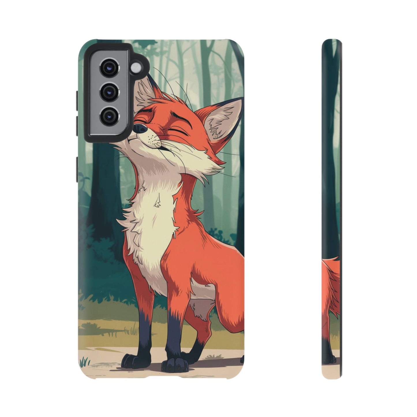 Fox Anime Tough Case – Premium Protection & Stunning Design for iPhone & Samsung, artistic anime fox print design case