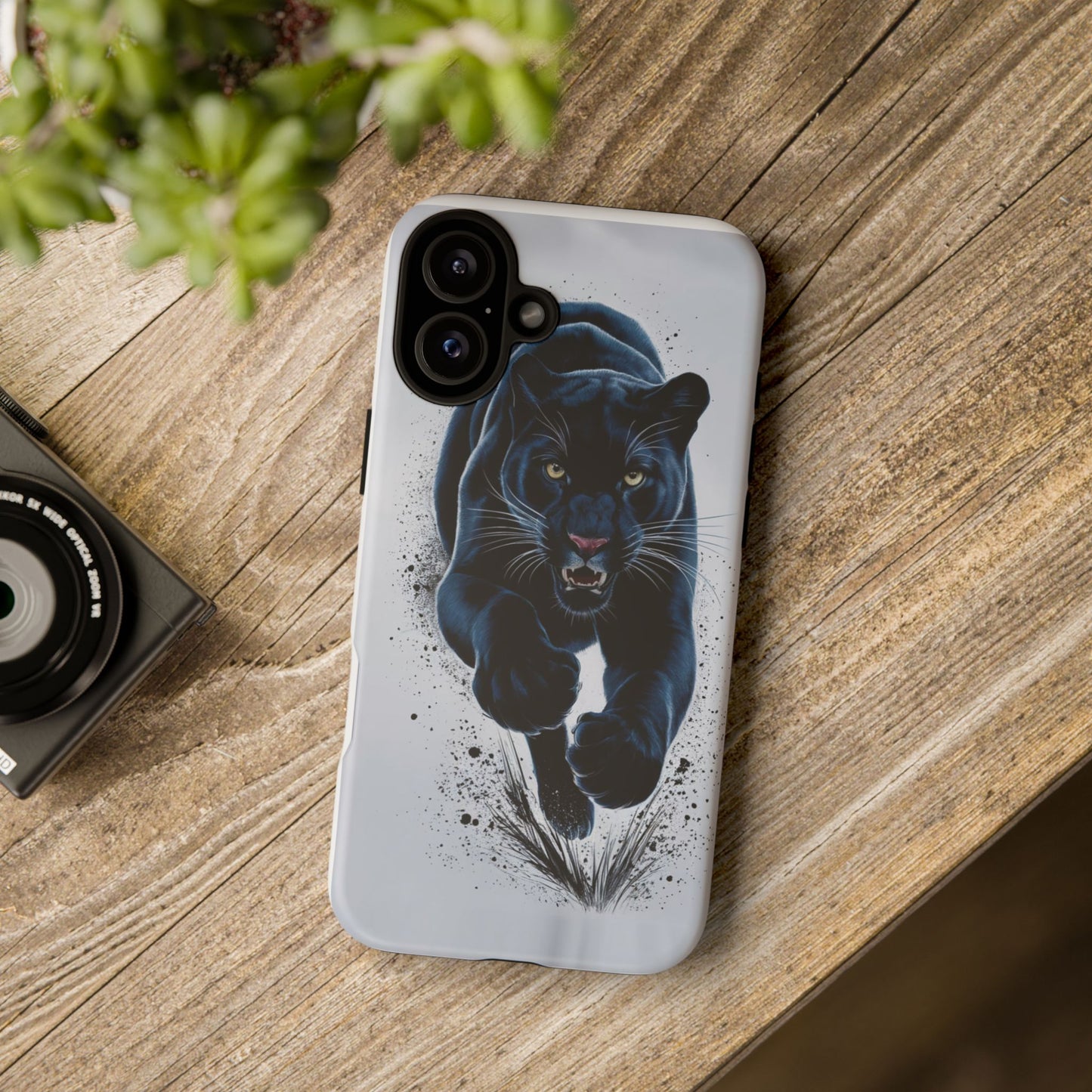 Tough Case for iPhone® – AI Black Panther Design: Bold Protection with Fierce Style, AI Black Panther Design