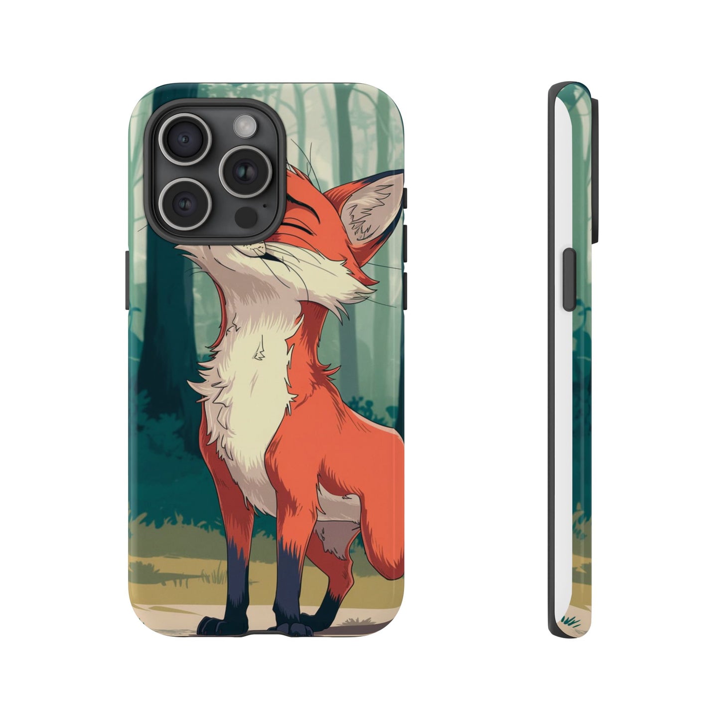 Fox Anime Tough Case – Premium Protection & Stunning Design for iPhone & Samsung, artistic anime fox print design case