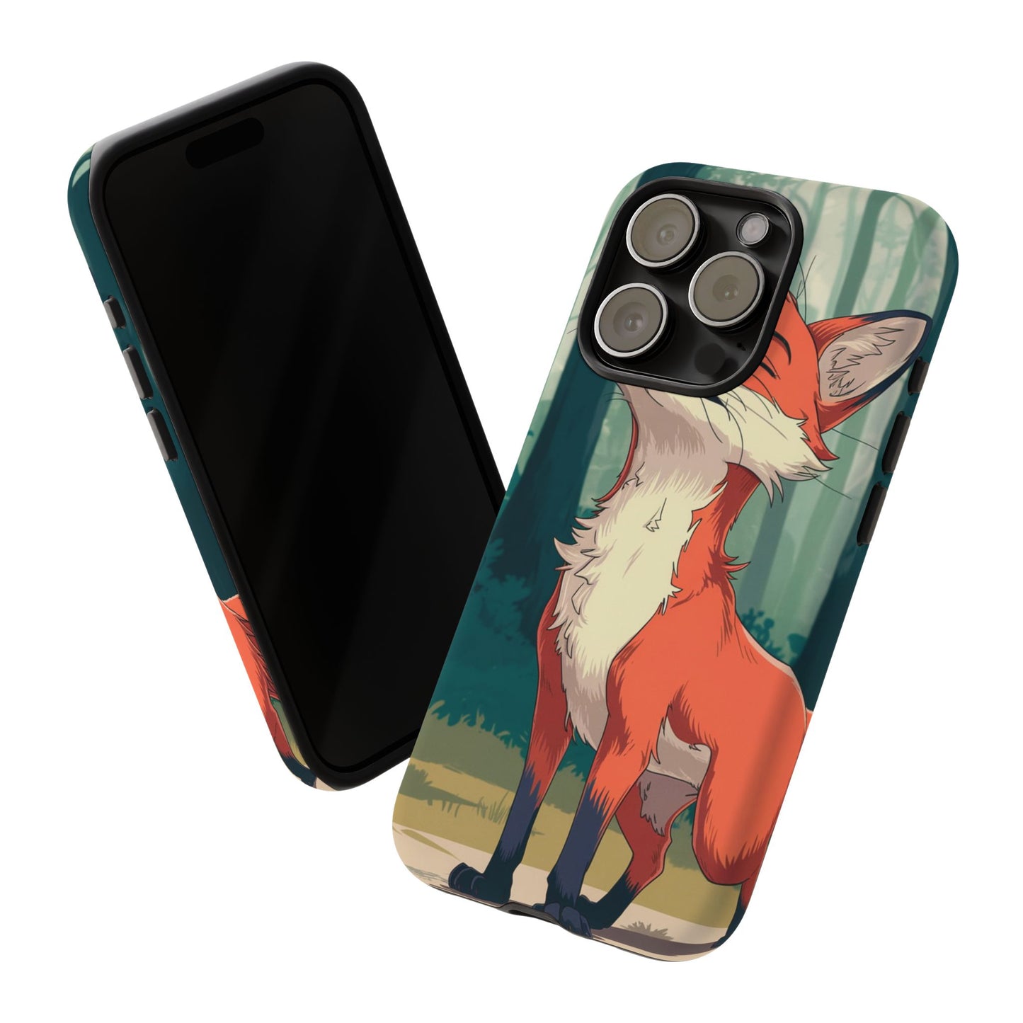 Fox Anime Tough Case – Premium Protection & Stunning Design for iPhone & Samsung, artistic anime fox print design case