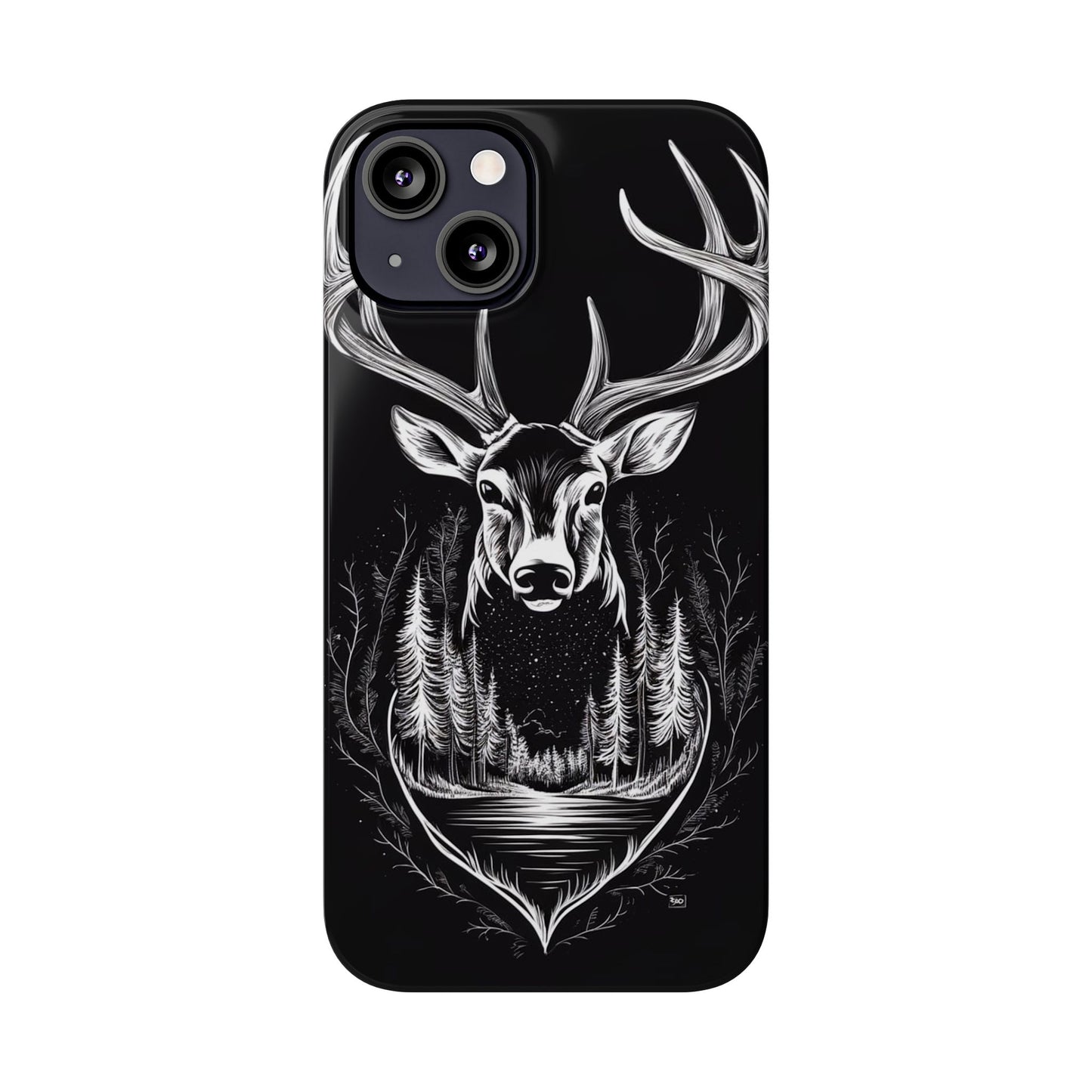 Stylish Slim iPhone Case – AI-Generated Swamp Deer Design, wildlife-themed phone cases for iPhone, wildlife enthusiast phone cases for iPhone