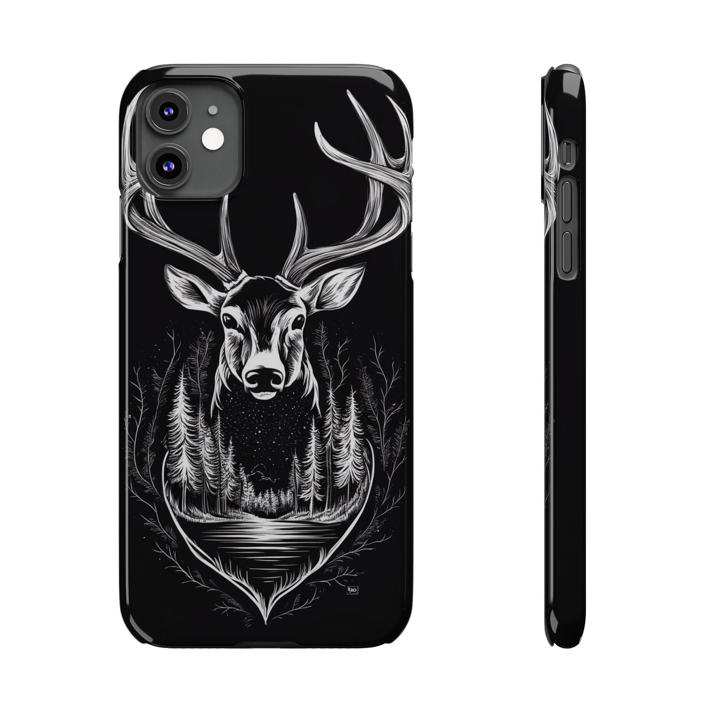 Stylish Slim iPhone Case – AI-Generated Swamp Deer Design, wildlife-themed phone cases for iPhone, wildlife enthusiast phone cases for iPhone