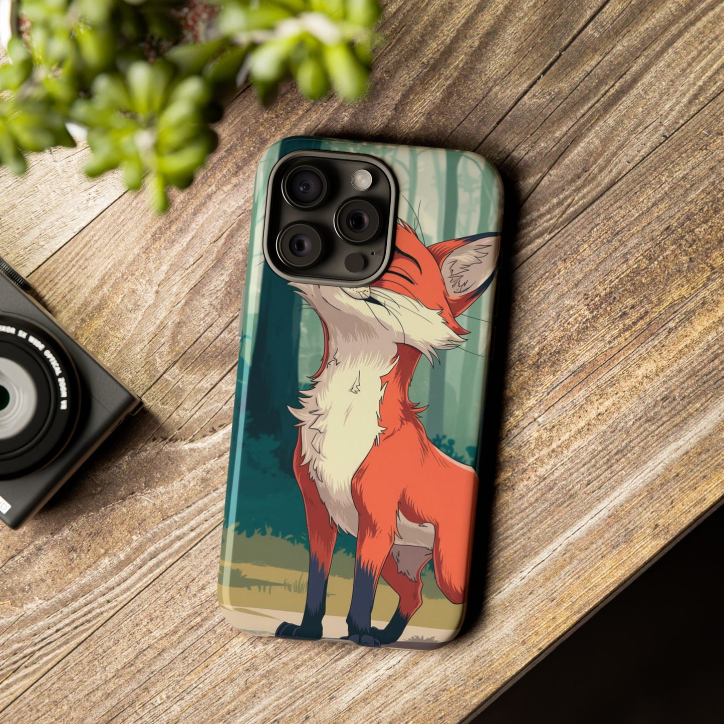Fox Anime Tough Case – Premium Protection & Stunning Design for iPhone & Samsung, artistic anime fox print design case