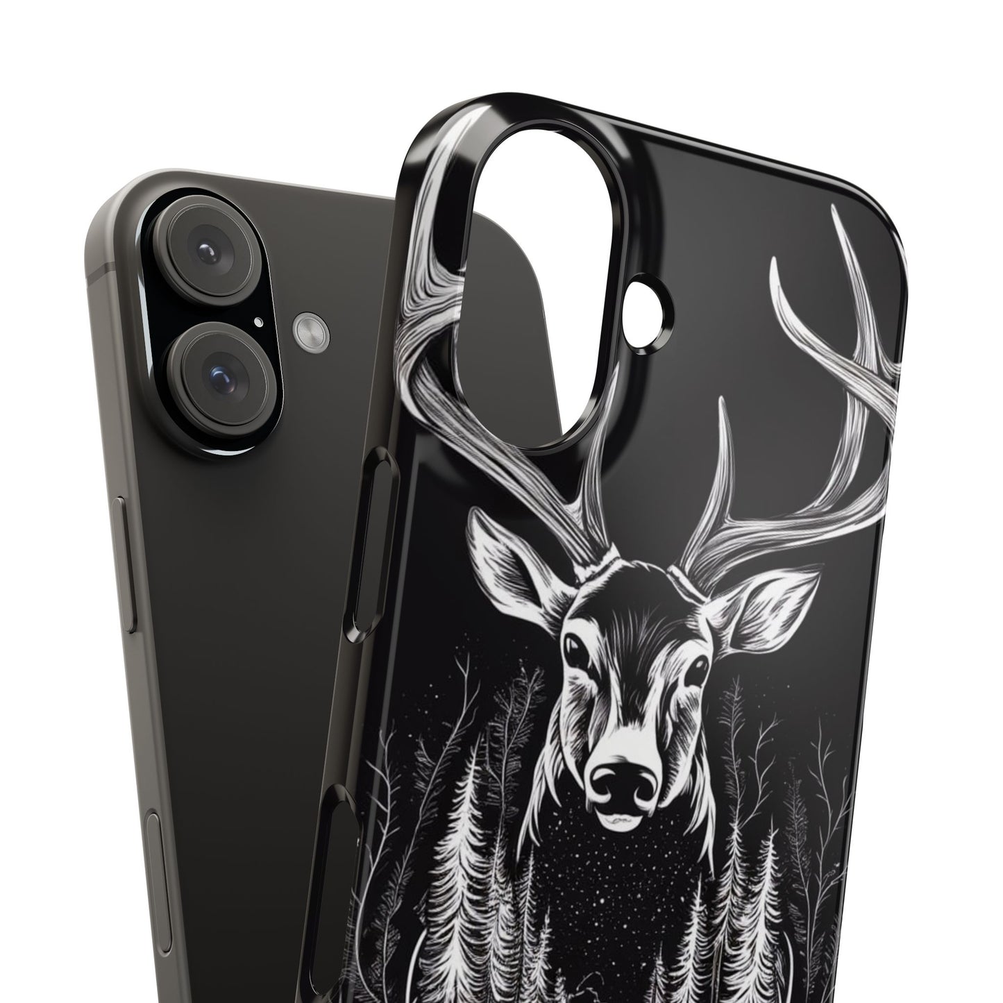 Stylish Slim iPhone Case – AI-Generated Swamp Deer Design, wildlife-themed phone cases for iPhone, wildlife enthusiast phone cases for iPhone