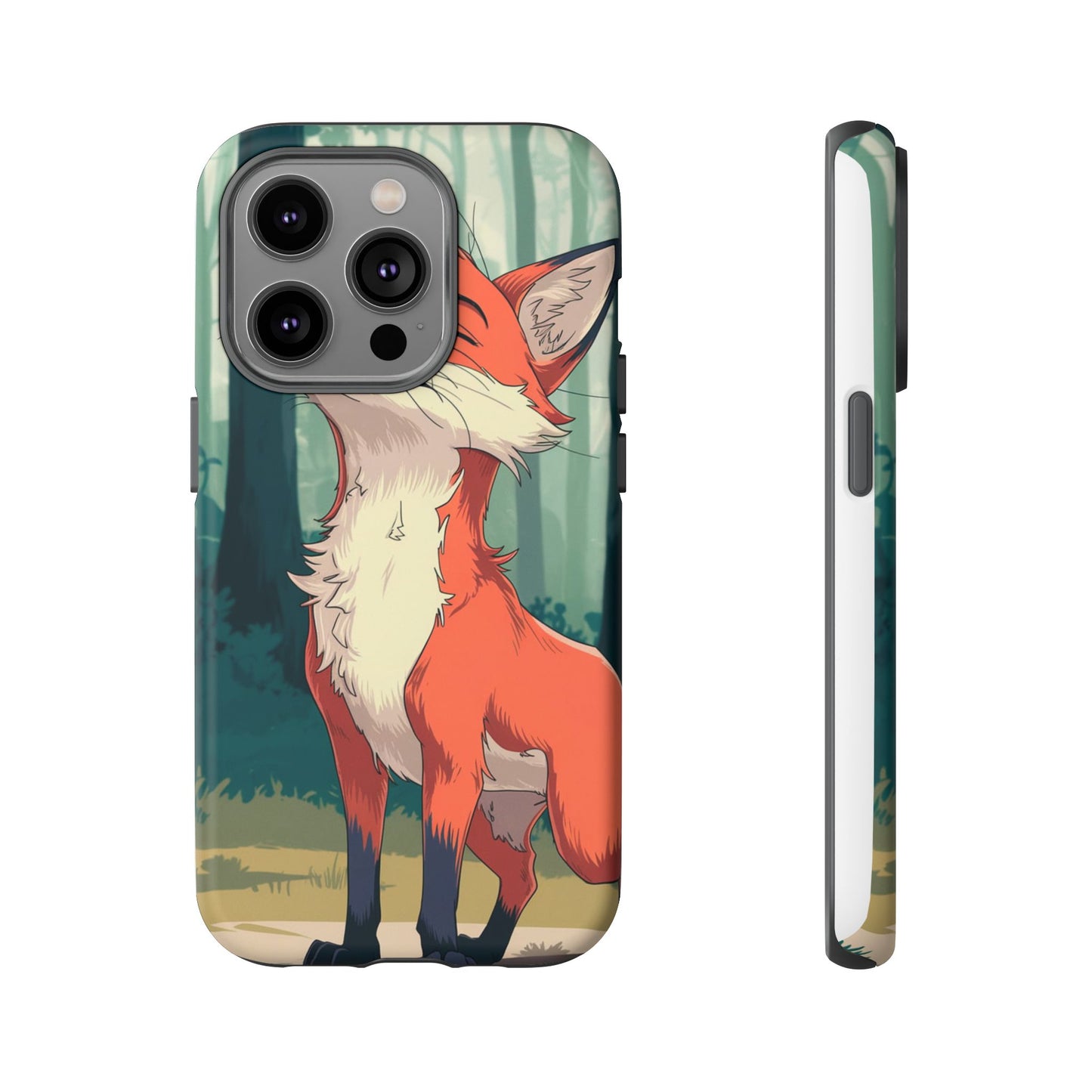 Fox Anime Tough Case – Premium Protection & Stunning Design for iPhone & Samsung, artistic anime fox print design case