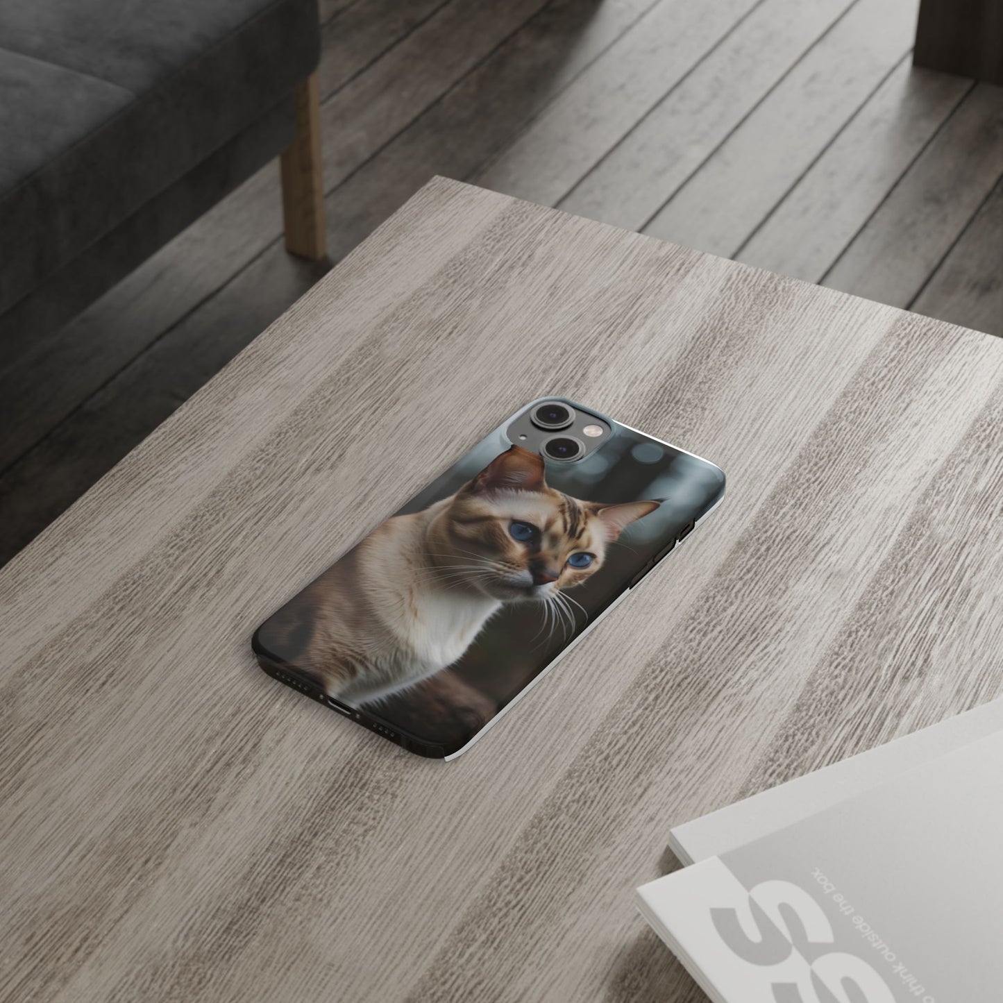 Slim Phone Case Iphone Back Cases Cute CAT AI Generated Design --- Slim Phone Case Cute CAT Ai Design IPhone Case --- Slim Phone Case for IPhone Cute CAT Character AI Design