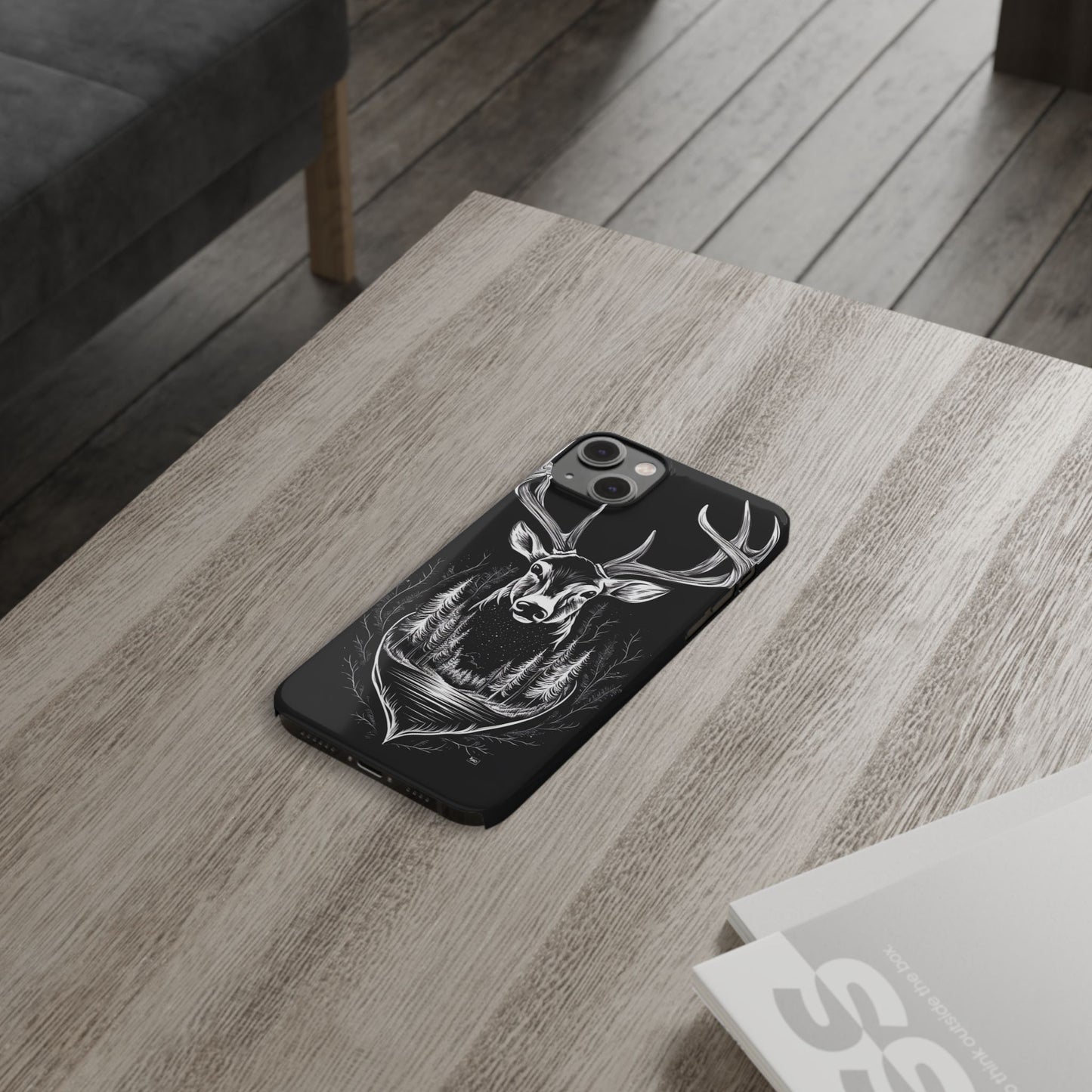 Stylish Slim iPhone Case – AI-Generated Swamp Deer Design, wildlife-themed phone cases for iPhone, wildlife enthusiast phone cases for iPhone