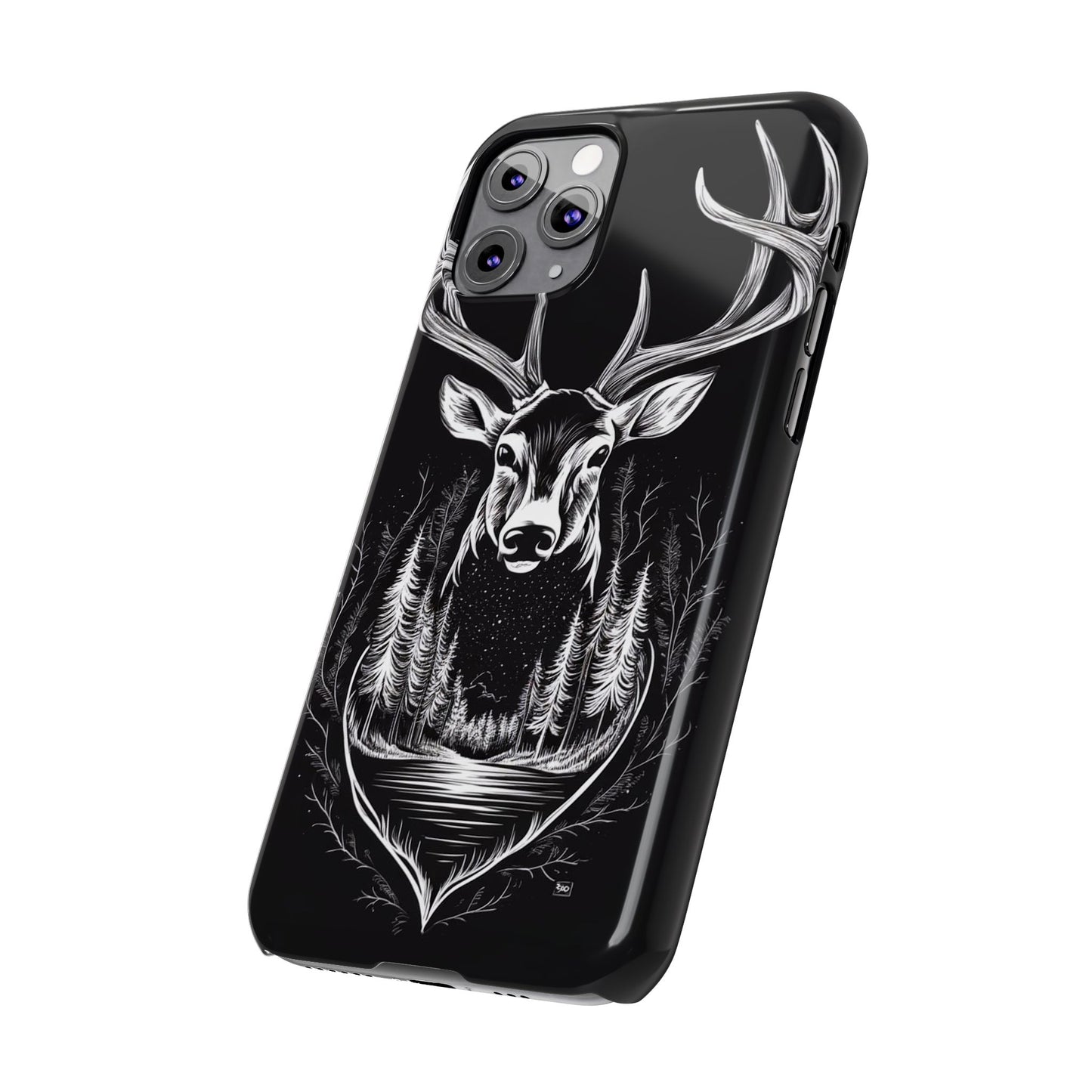 Stylish Slim iPhone Case – AI-Generated Swamp Deer Design, wildlife-themed phone cases for iPhone, wildlife enthusiast phone cases for iPhone