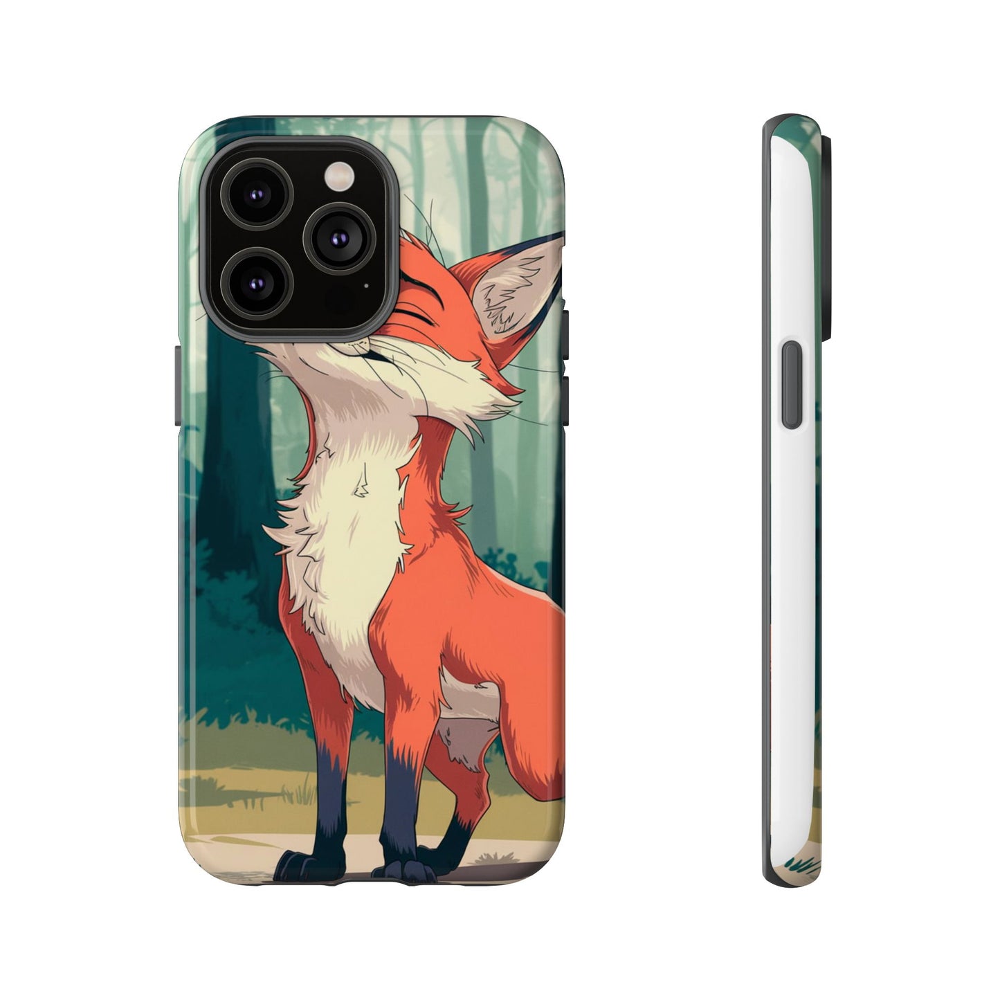 Fox Anime Tough Case – Premium Protection & Stunning Design for iPhone & Samsung, artistic anime fox print design case