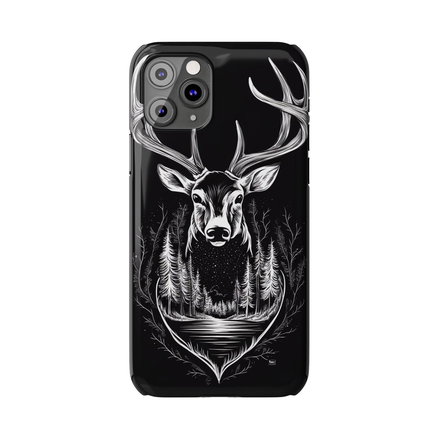 Stylish Slim iPhone Case – AI-Generated Swamp Deer Design, wildlife-themed phone cases for iPhone, wildlife enthusiast phone cases for iPhone