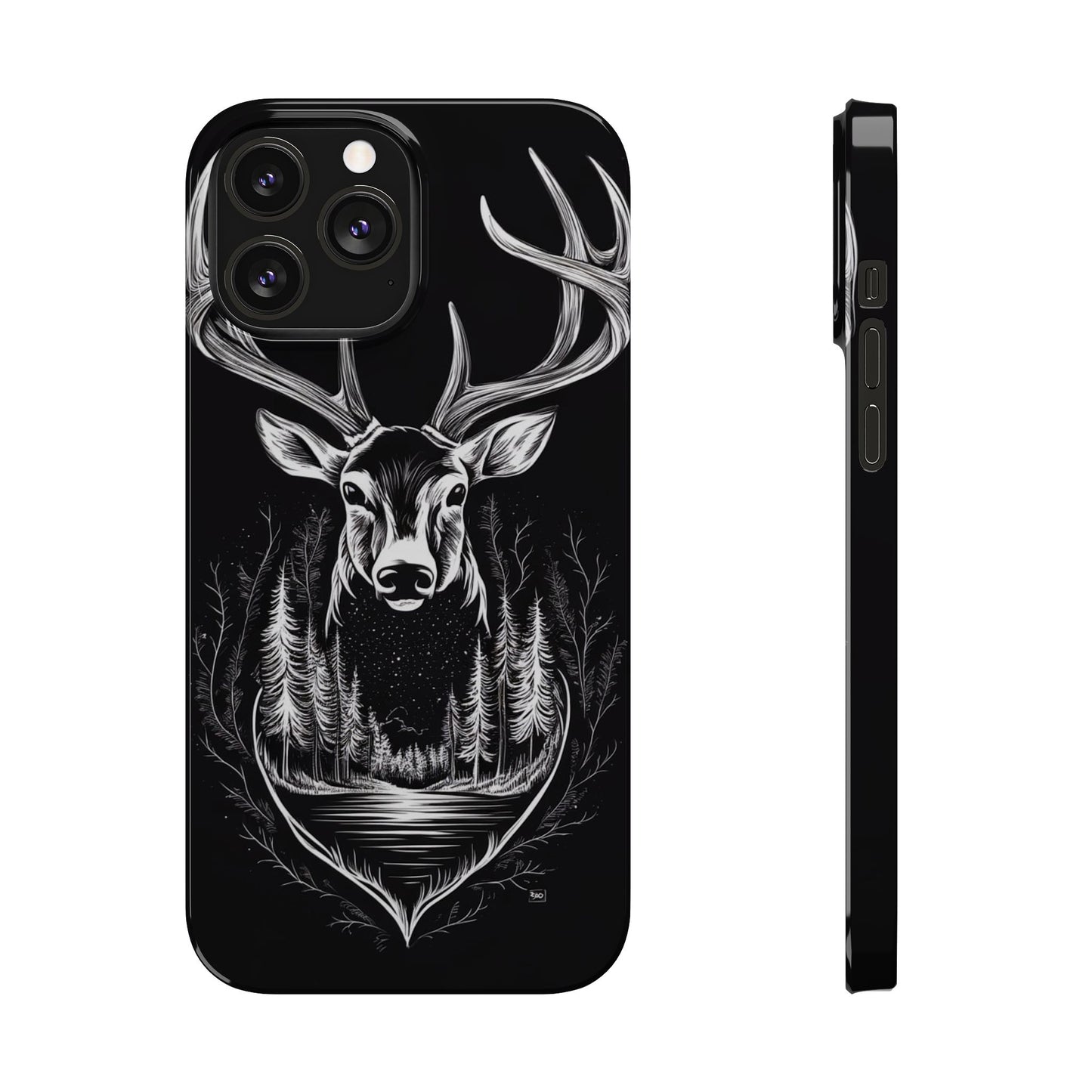 Stylish Slim iPhone Case – AI-Generated Swamp Deer Design, wildlife-themed phone cases for iPhone, wildlife enthusiast phone cases for iPhone