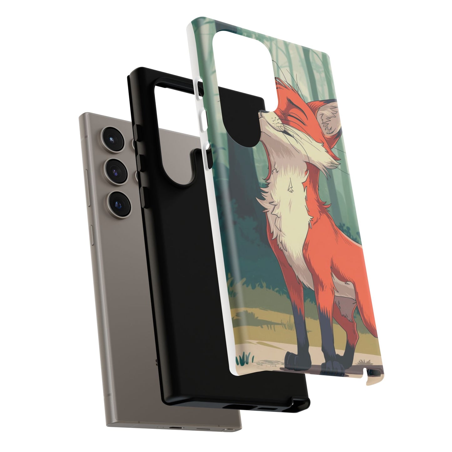 Fox Anime Tough Case – Premium Protection & Stunning Design for iPhone & Samsung, artistic anime fox print design case