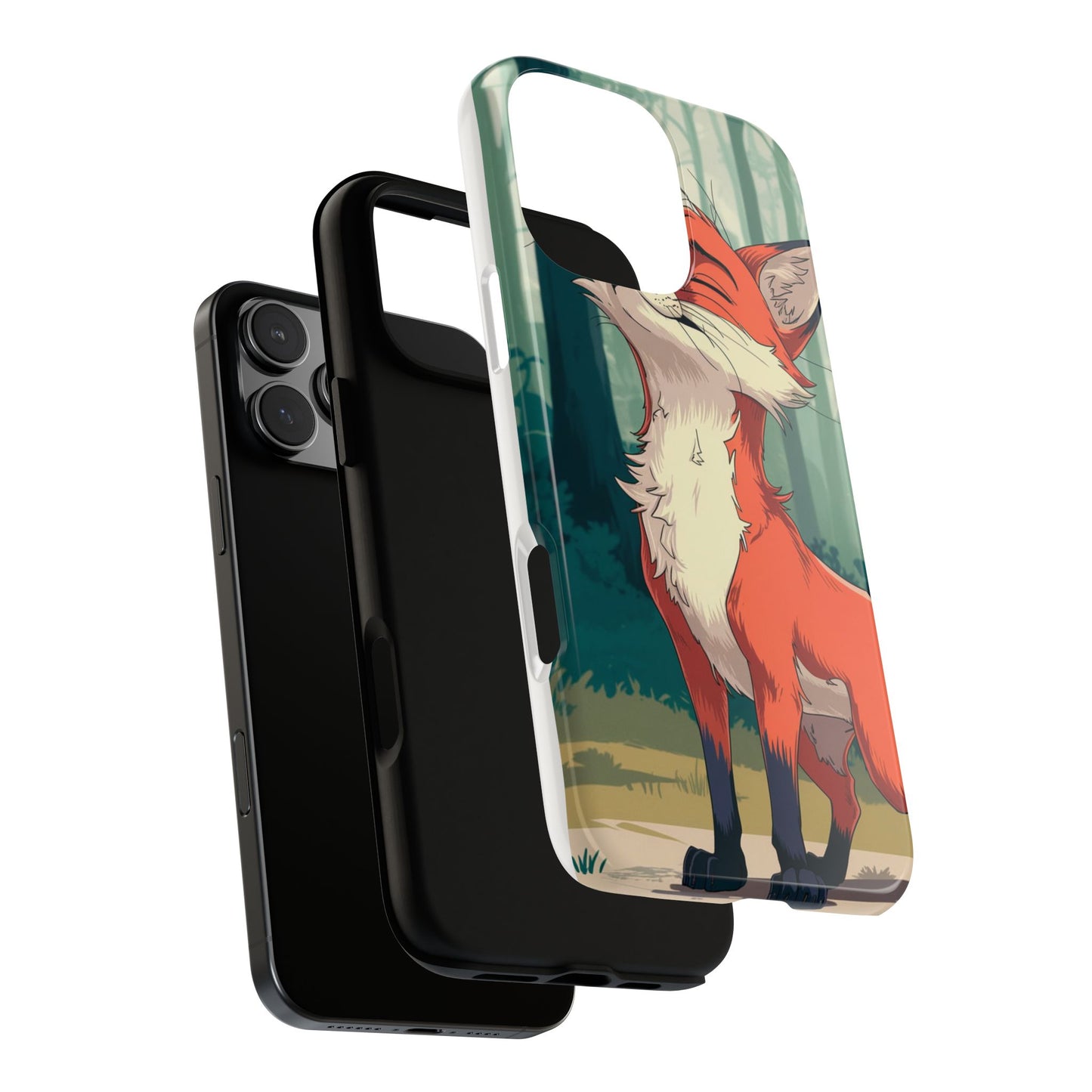 Fox Anime Tough Case – Premium Protection & Stunning Design for iPhone & Samsung, artistic anime fox print design case