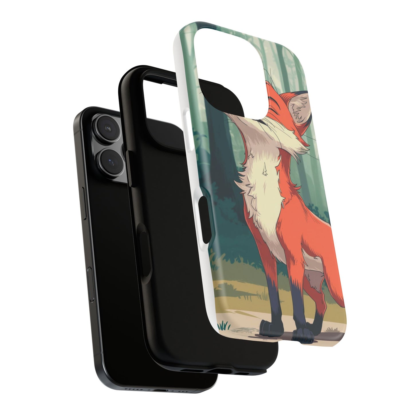 Fox Anime Tough Case – Premium Protection & Stunning Design for iPhone & Samsung, artistic anime fox print design case