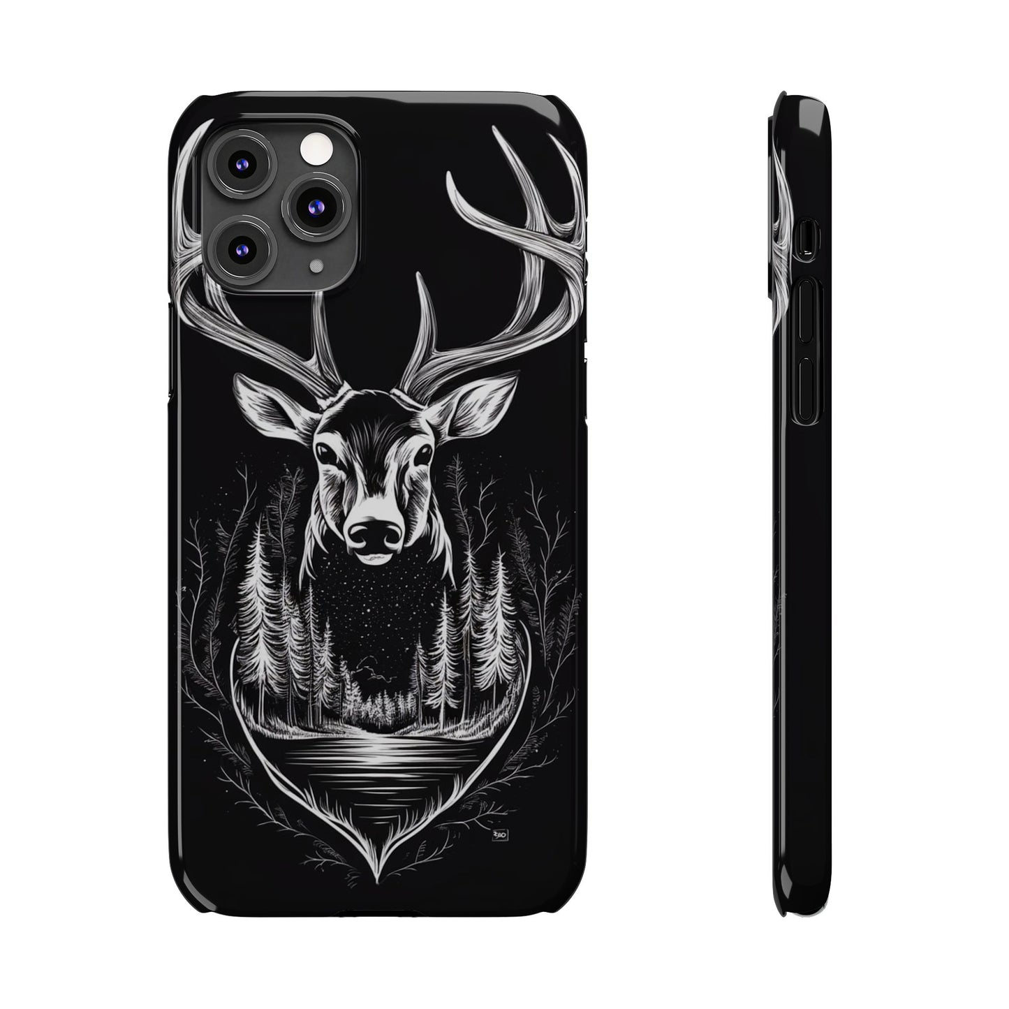 Stylish Slim iPhone Case – AI-Generated Swamp Deer Design, wildlife-themed phone cases for iPhone, wildlife enthusiast phone cases for iPhone