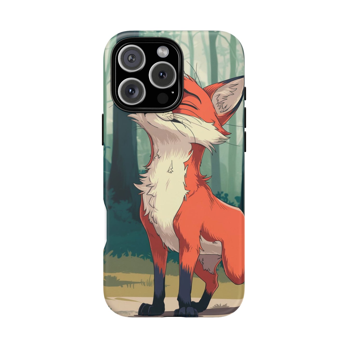 Fox Anime Tough Case – Premium Protection & Stunning Design for iPhone & Samsung, artistic anime fox print design case