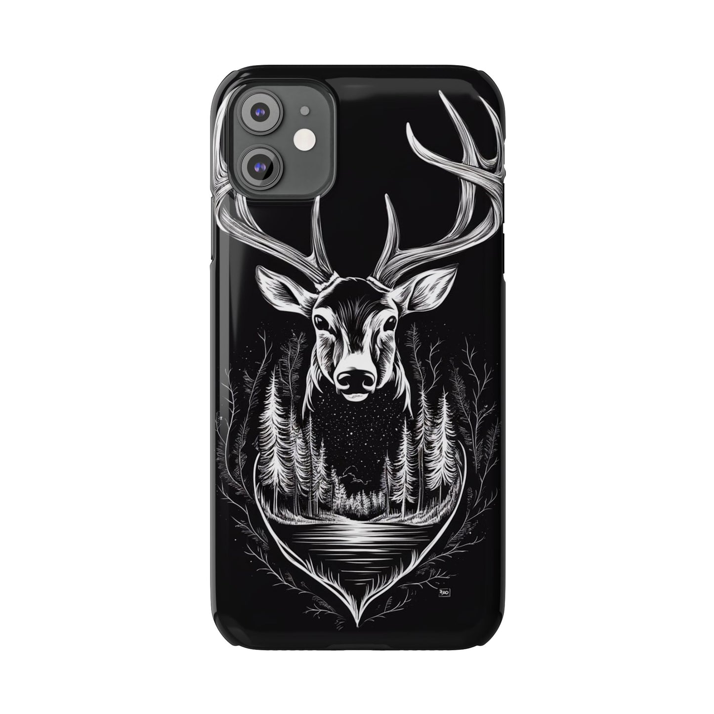 Stylish Slim iPhone Case – AI-Generated Swamp Deer Design, wildlife-themed phone cases for iPhone, wildlife enthusiast phone cases for iPhone