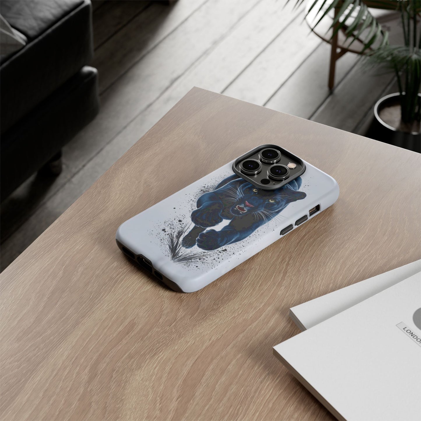 Tough Case for iPhone® – AI Black Panther Design: Bold Protection with Fierce Style, AI Black Panther Design