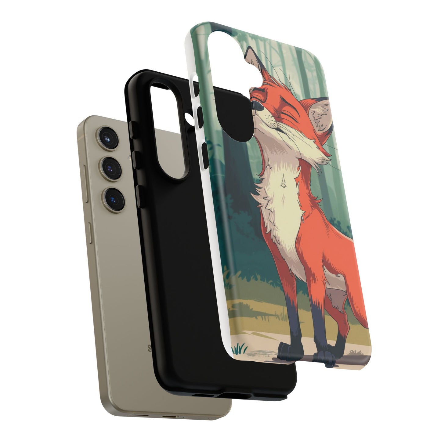 Fox Anime Tough Case – Premium Protection & Stunning Design for iPhone & Samsung, artistic anime fox print design case