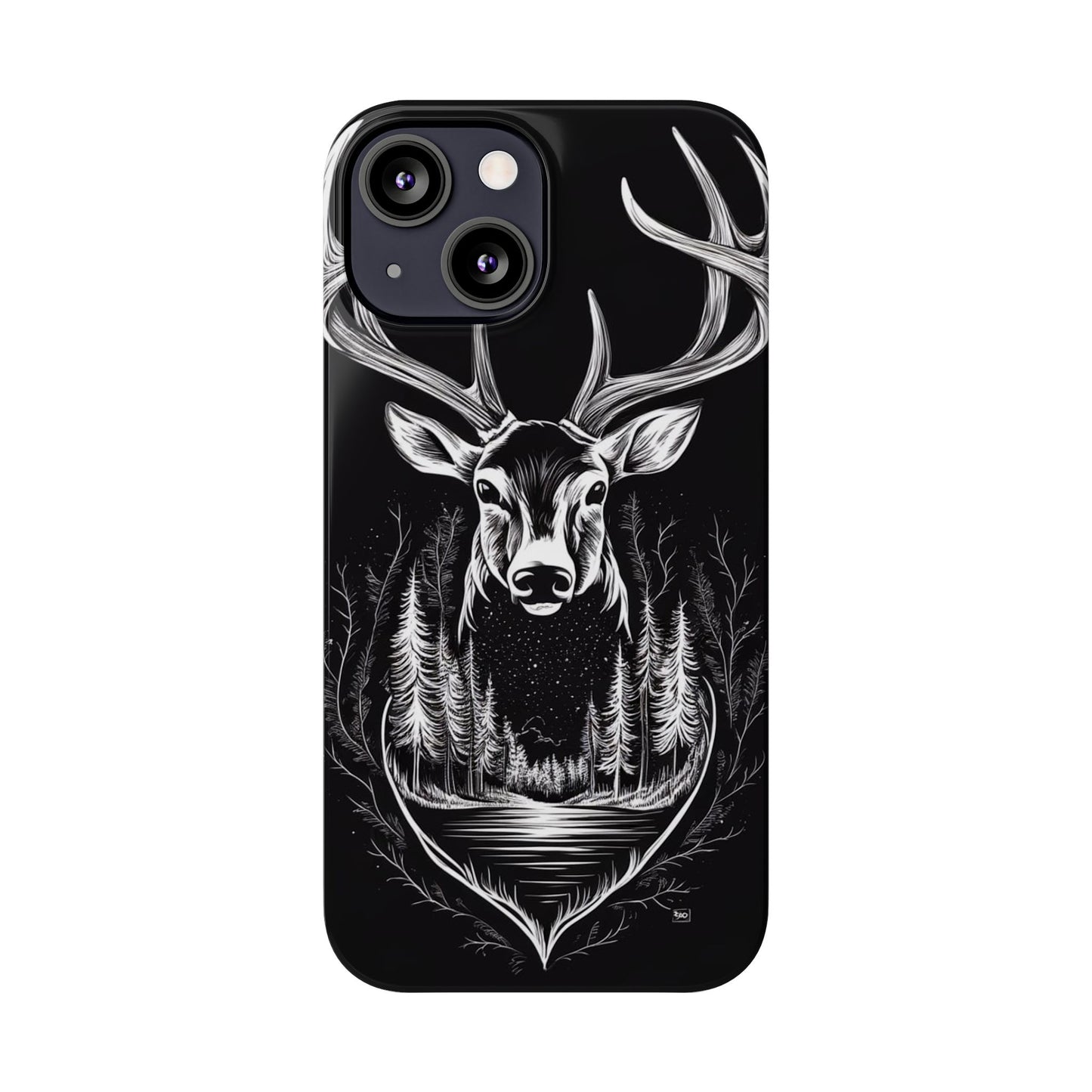 Stylish Slim iPhone Case – AI-Generated Swamp Deer Design, wildlife-themed phone cases for iPhone, wildlife enthusiast phone cases for iPhone