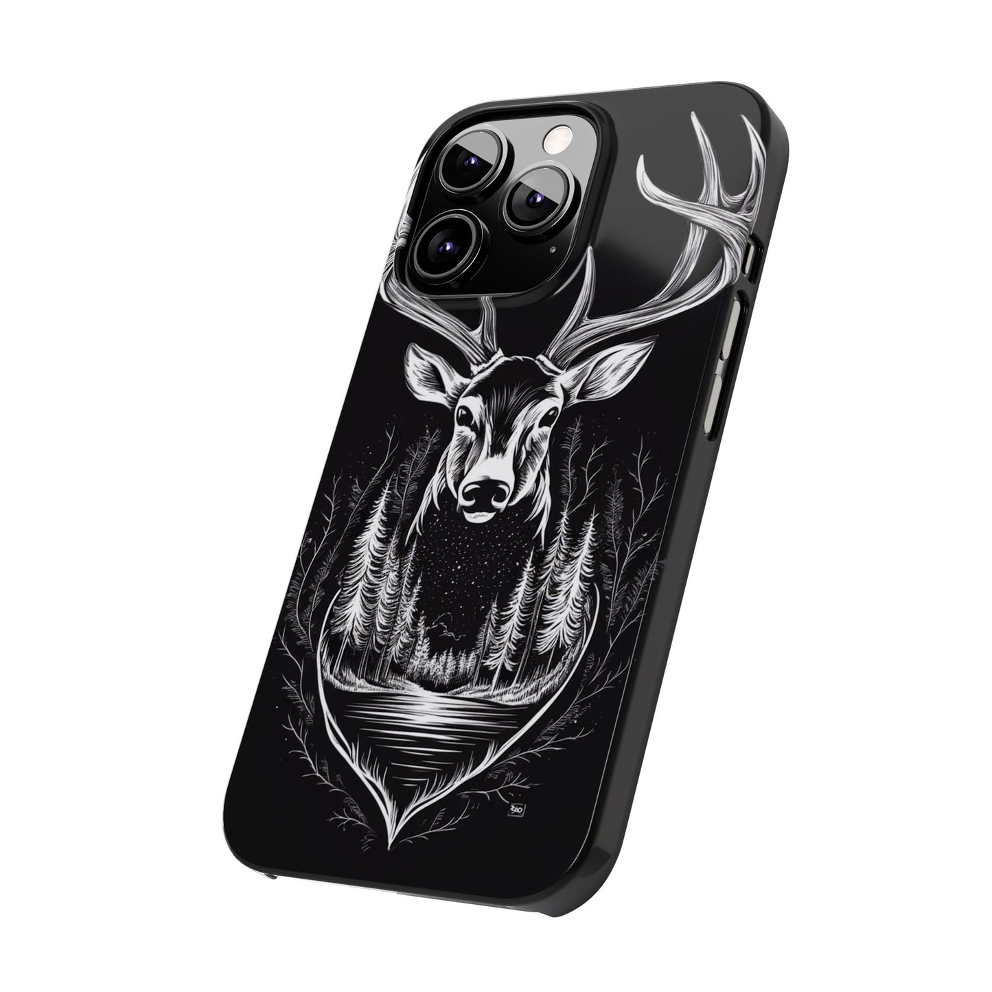 Stylish Slim iPhone Case – AI-Generated Swamp Deer Design, wildlife-themed phone cases for iPhone, wildlife enthusiast phone cases for iPhone