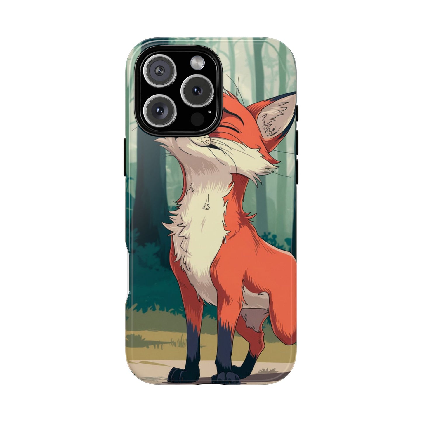 Fox Anime Tough Case – Premium Protection & Stunning Design for iPhone & Samsung, artistic anime fox print design case