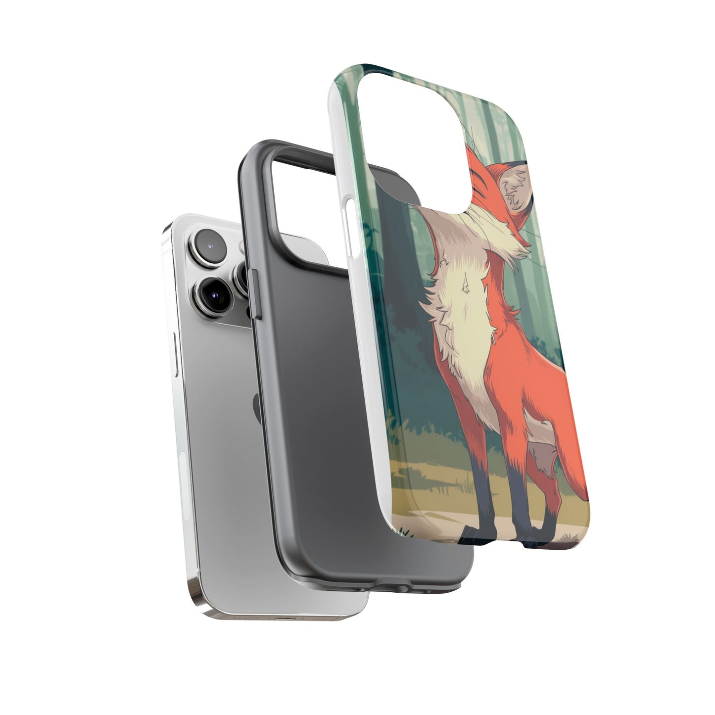 Fox Anime Tough Case – Premium Protection & Stunning Design for iPhone & Samsung, artistic anime fox print design case