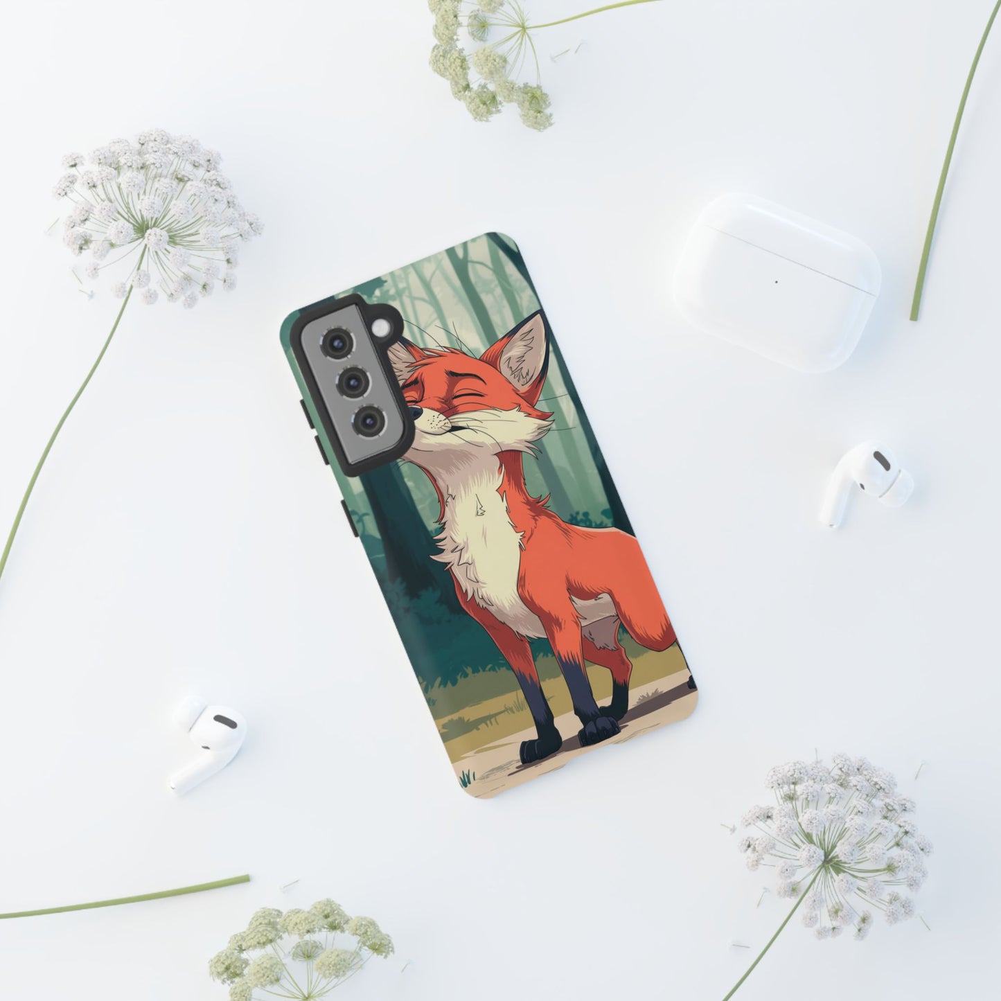 Fox Anime Tough Case – Premium Protection & Stunning Design for iPhone & Samsung, artistic anime fox print design case