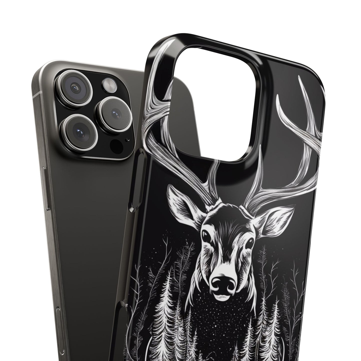 Stylish Slim iPhone Case – AI-Generated Swamp Deer Design, wildlife-themed phone cases for iPhone, wildlife enthusiast phone cases for iPhone