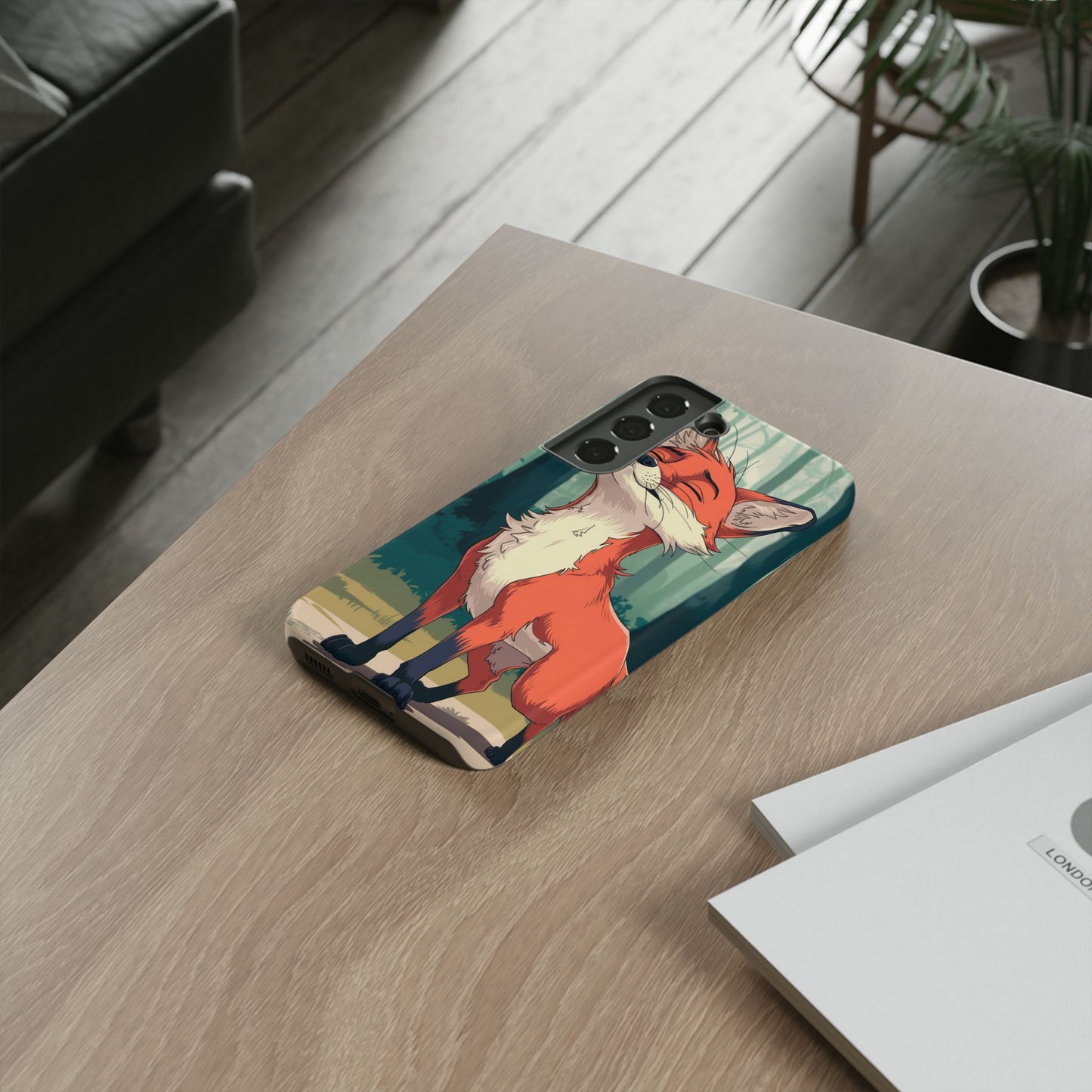 Fox Anime Tough Case – Premium Protection & Stunning Design for iPhone & Samsung, artistic anime fox print design case