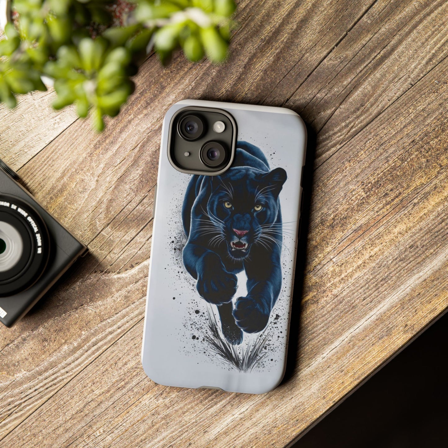 Tough Case for iPhone® – AI Black Panther Design: Bold Protection with Fierce Style, AI Black Panther Design