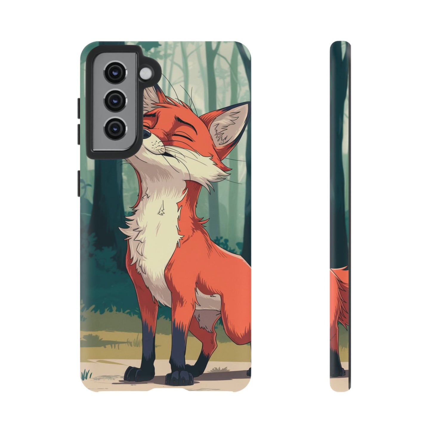 Fox Anime Tough Case – Premium Protection & Stunning Design for iPhone & Samsung, artistic anime fox print design case