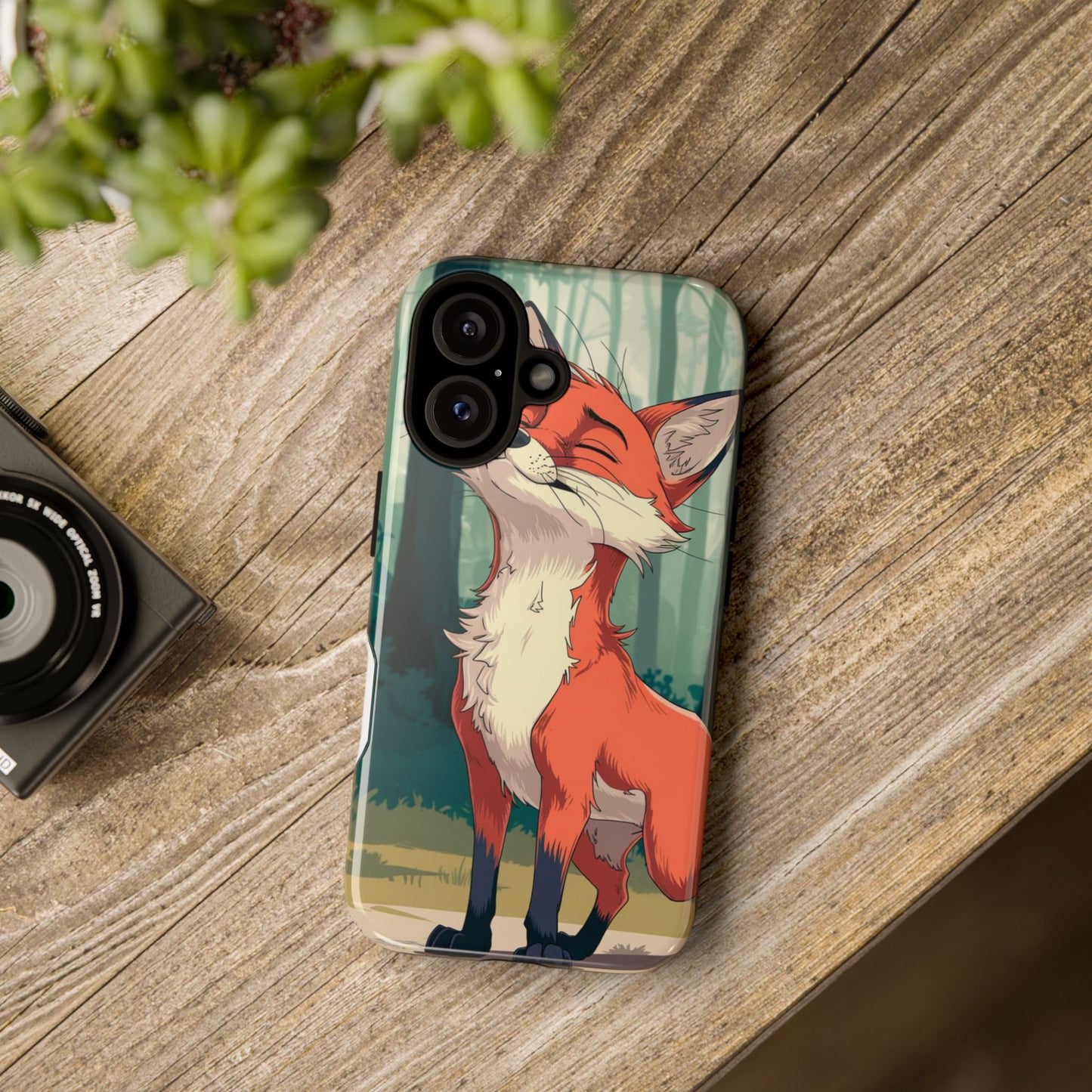 Fox Anime Tough Case – Premium Protection & Stunning Design for iPhone & Samsung, artistic anime fox print design case