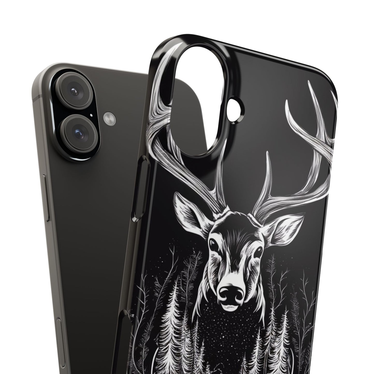 Stylish Slim iPhone Case – AI-Generated Swamp Deer Design, wildlife-themed phone cases for iPhone, wildlife enthusiast phone cases for iPhone
