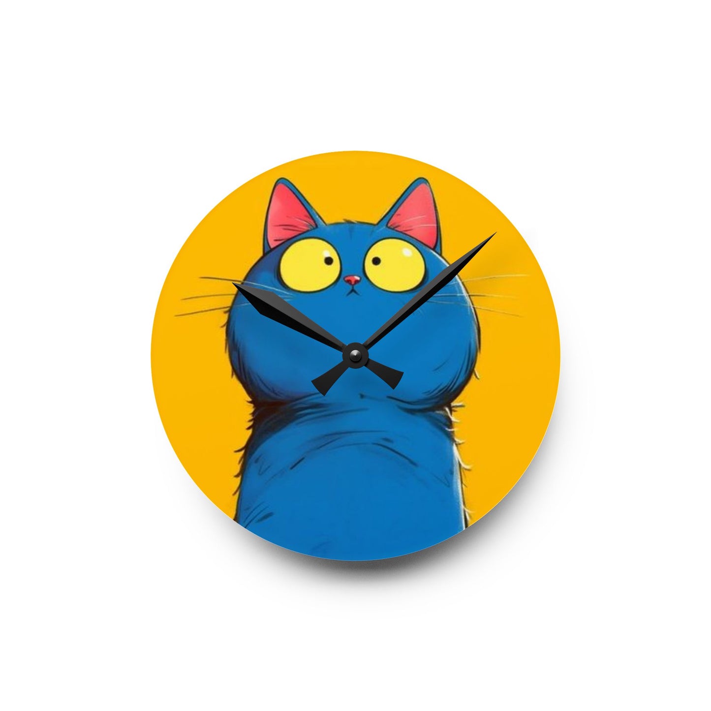 Stylish Acrylic Wall Clock with AI Persian Cat Design – A Unique Décor Piece for Homes and Offices
