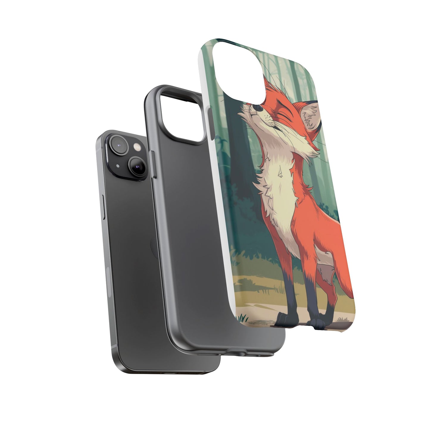 Fox Anime Tough Case – Premium Protection & Stunning Design for iPhone & Samsung, artistic anime fox print design case