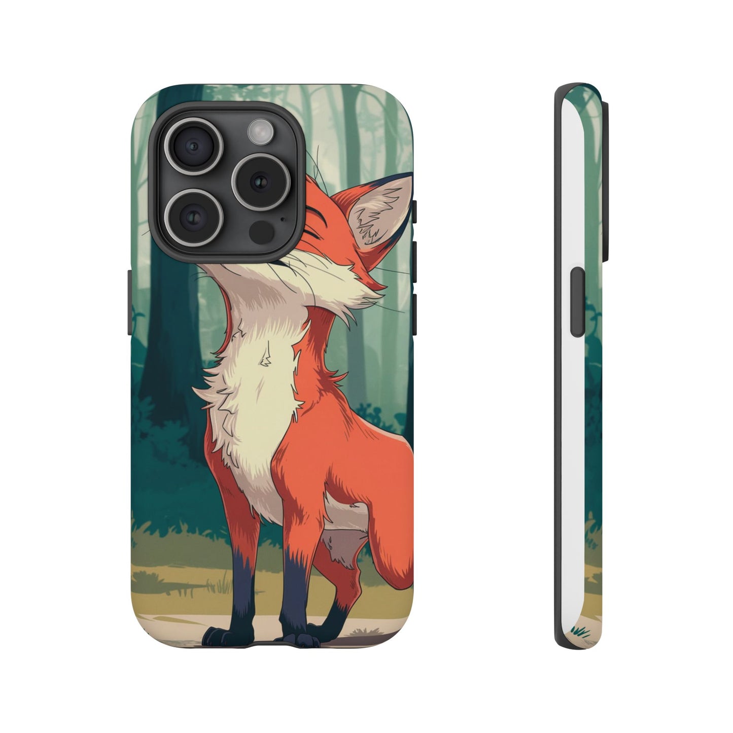 Fox Anime Tough Case – Premium Protection & Stunning Design for iPhone & Samsung, artistic anime fox print design case