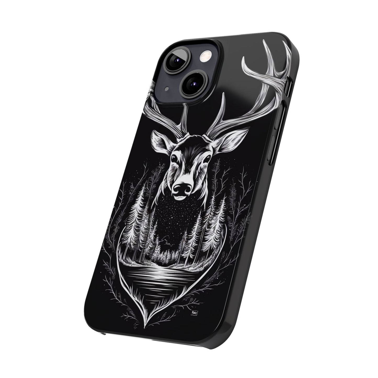 Stylish Slim iPhone Case – AI-Generated Swamp Deer Design, wildlife-themed phone cases for iPhone, wildlife enthusiast phone cases for iPhone