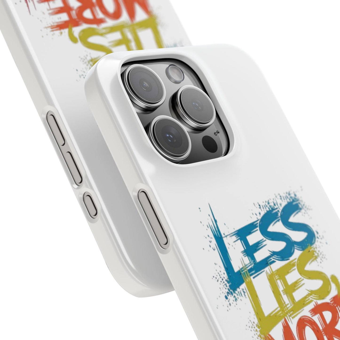 Slim Phone case Less Lies More Truth Typography Phone Case Design, Motivational Typography Phone Slim Cases Design, Slim Phone Case Typography Design