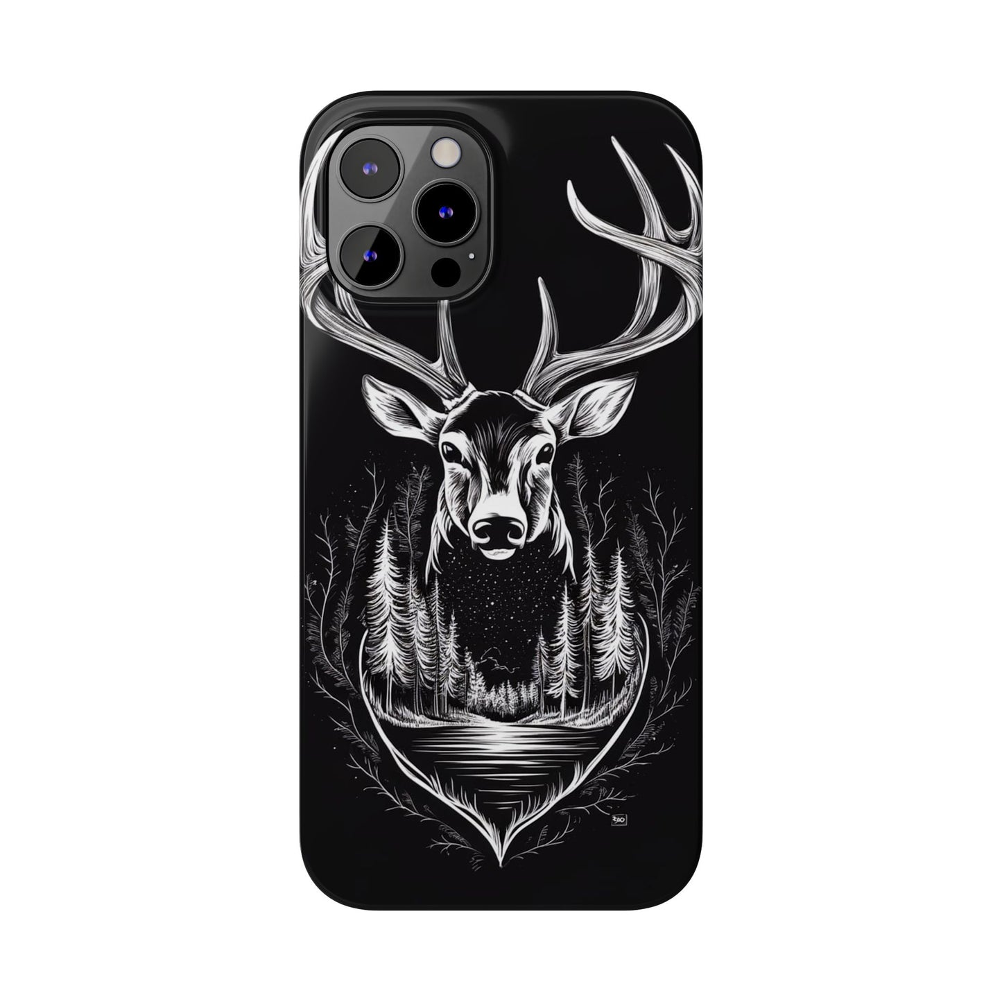 Stylish Slim iPhone Case – AI-Generated Swamp Deer Design, wildlife-themed phone cases for iPhone, wildlife enthusiast phone cases for iPhone