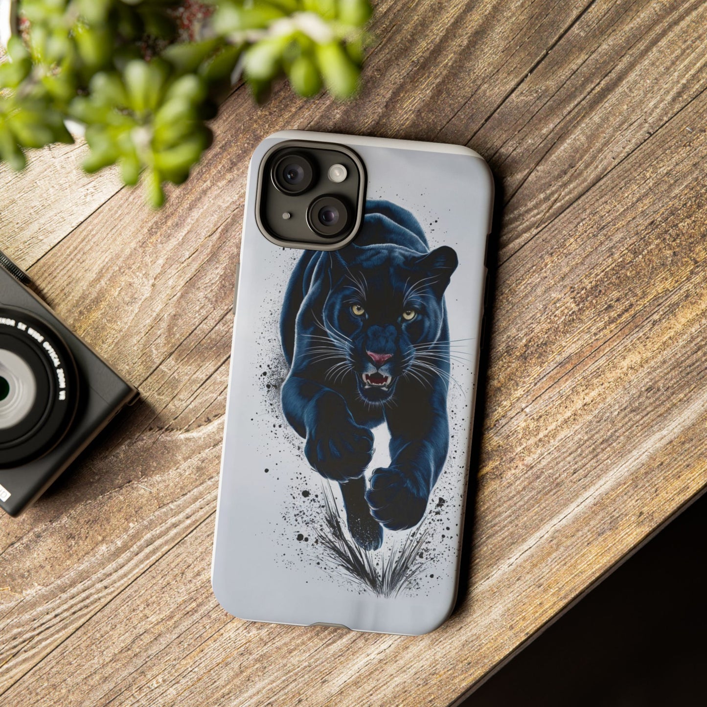 Tough Case for iPhone® – AI Black Panther Design: Bold Protection with Fierce Style, AI Black Panther Design