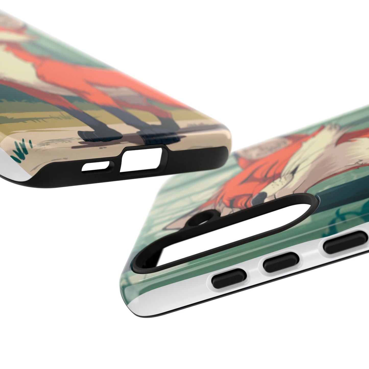 Fox Anime Tough Case – Premium Protection & Stunning Design for iPhone & Samsung, artistic anime fox print design case
