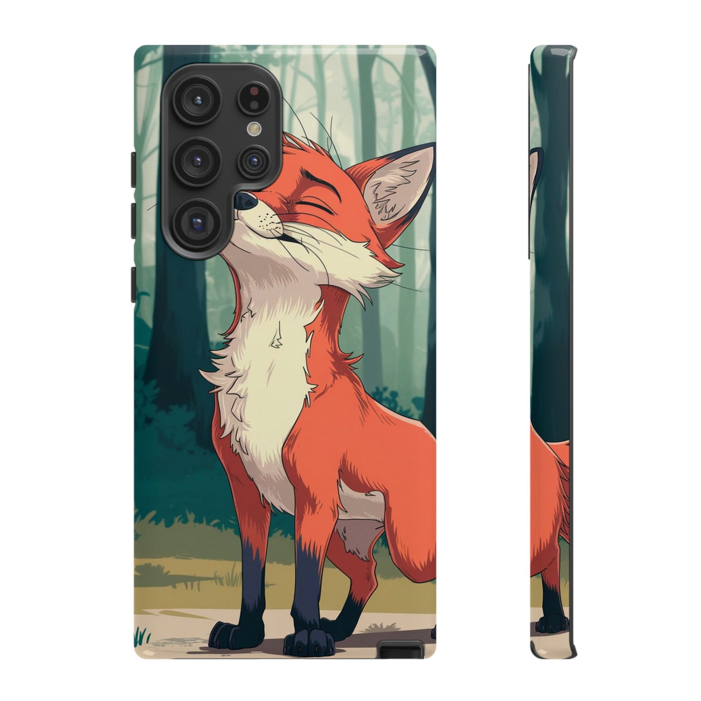 Fox Anime Tough Case – Premium Protection & Stunning Design for iPhone & Samsung, artistic anime fox print design case