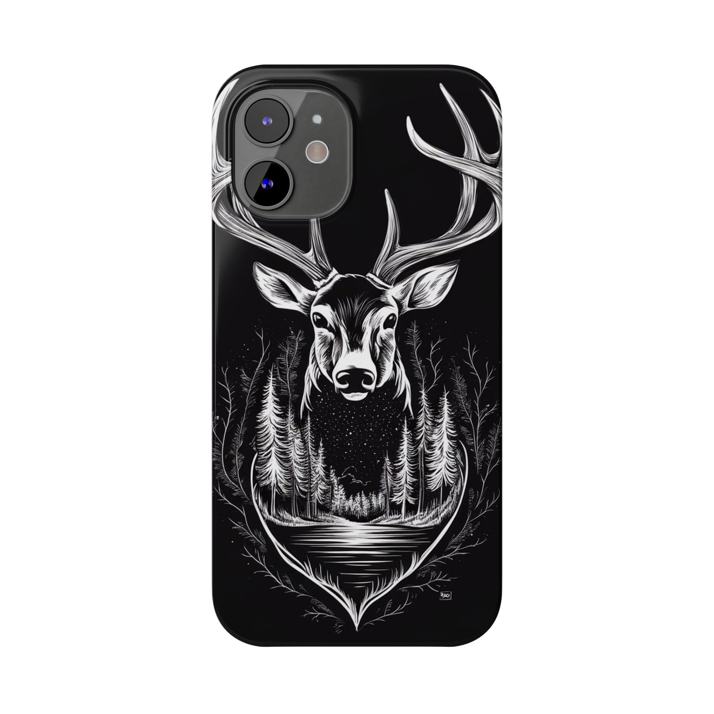 Stylish Slim iPhone Case – AI-Generated Swamp Deer Design, wildlife-themed phone cases for iPhone, wildlife enthusiast phone cases for iPhone