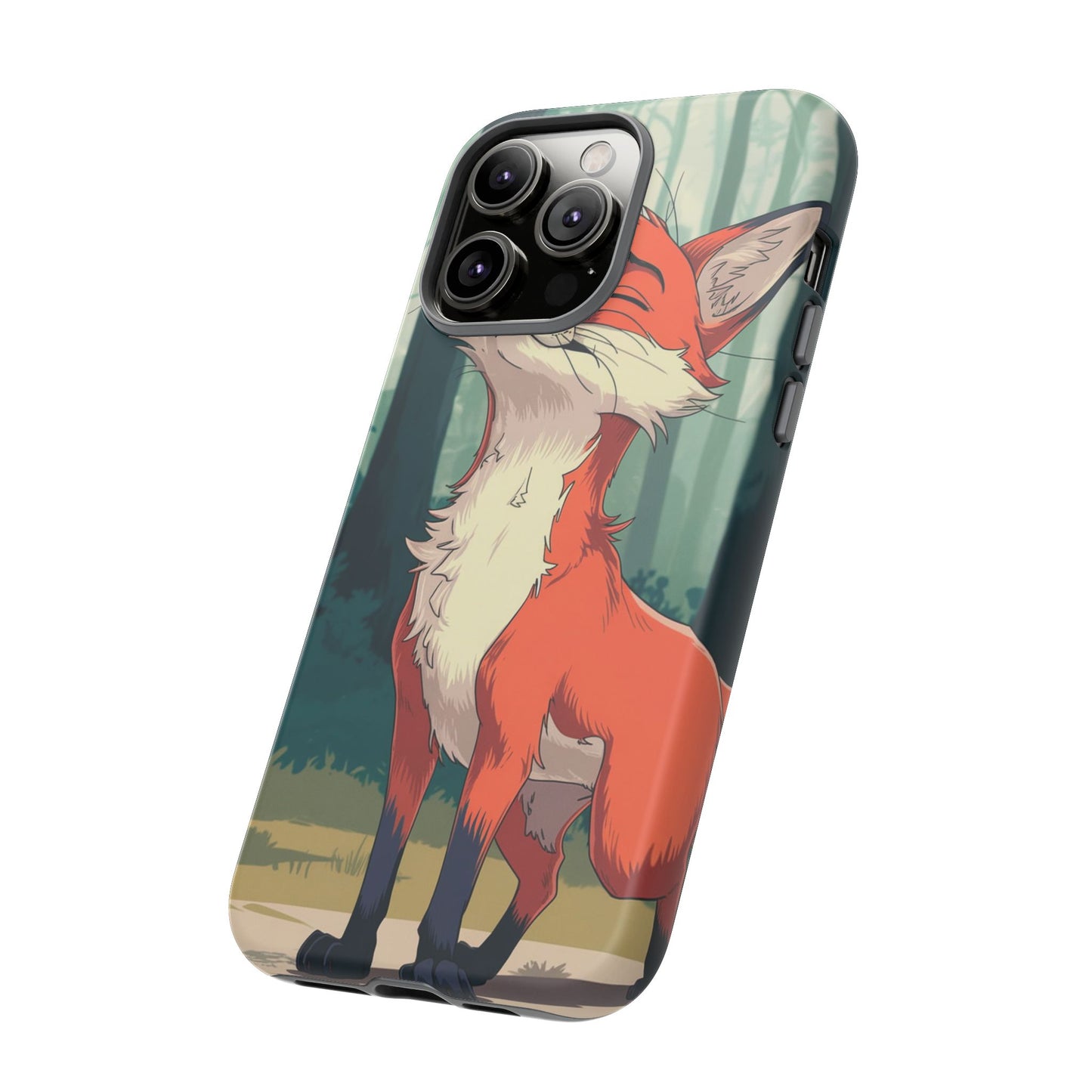 Fox Anime Tough Case – Premium Protection & Stunning Design for iPhone & Samsung, artistic anime fox print design case
