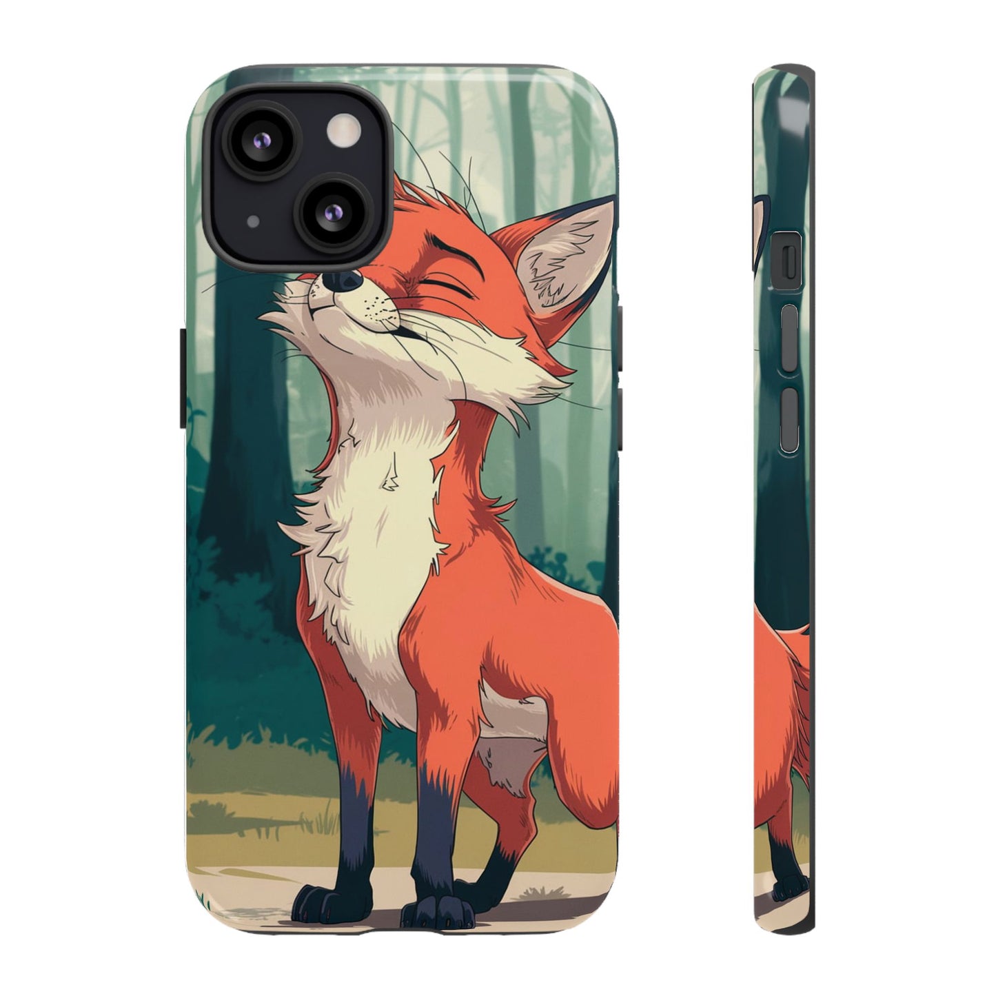 Fox Anime Tough Case – Premium Protection & Stunning Design for iPhone & Samsung, artistic anime fox print design case