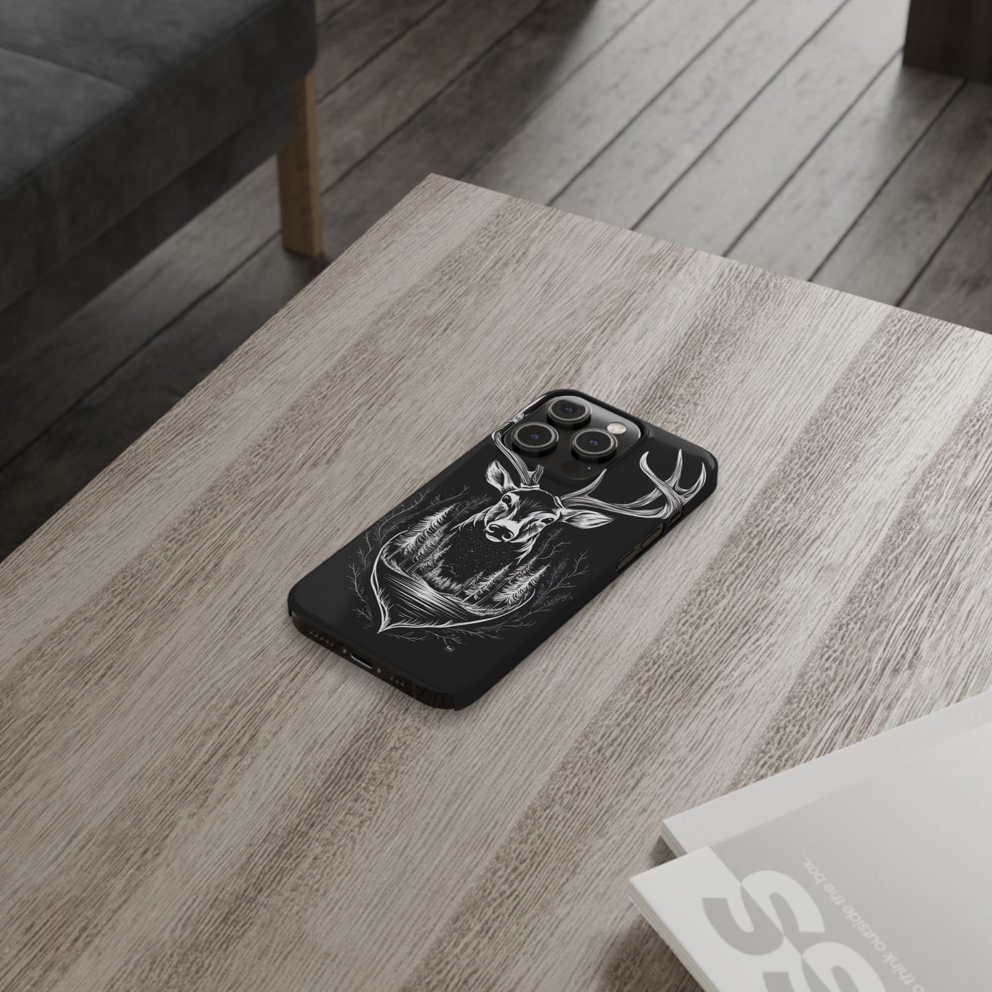 Stylish Slim iPhone Case – AI-Generated Swamp Deer Design, wildlife-themed phone cases for iPhone, wildlife enthusiast phone cases for iPhone