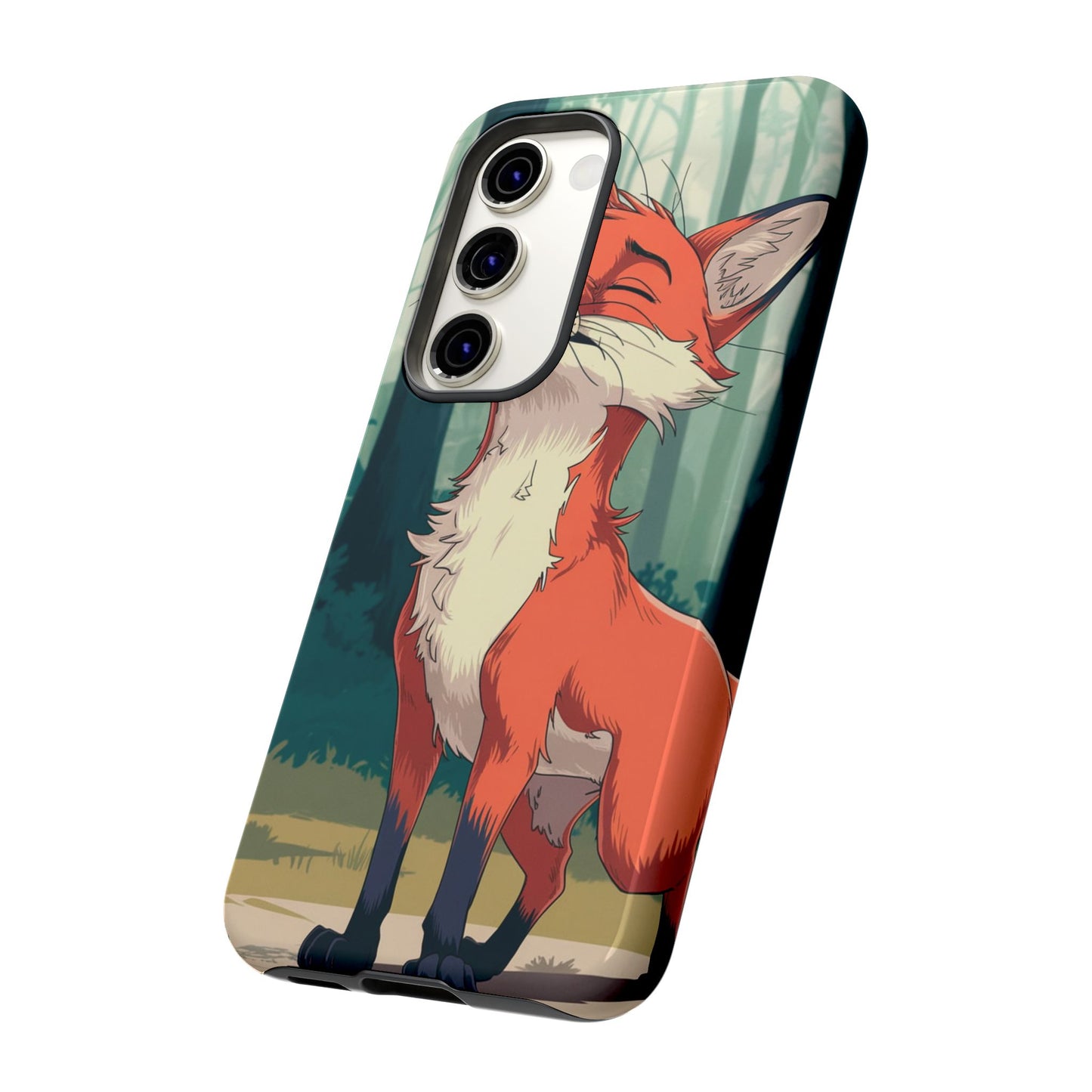 Fox Anime Tough Case – Premium Protection & Stunning Design for iPhone & Samsung, artistic anime fox print design case