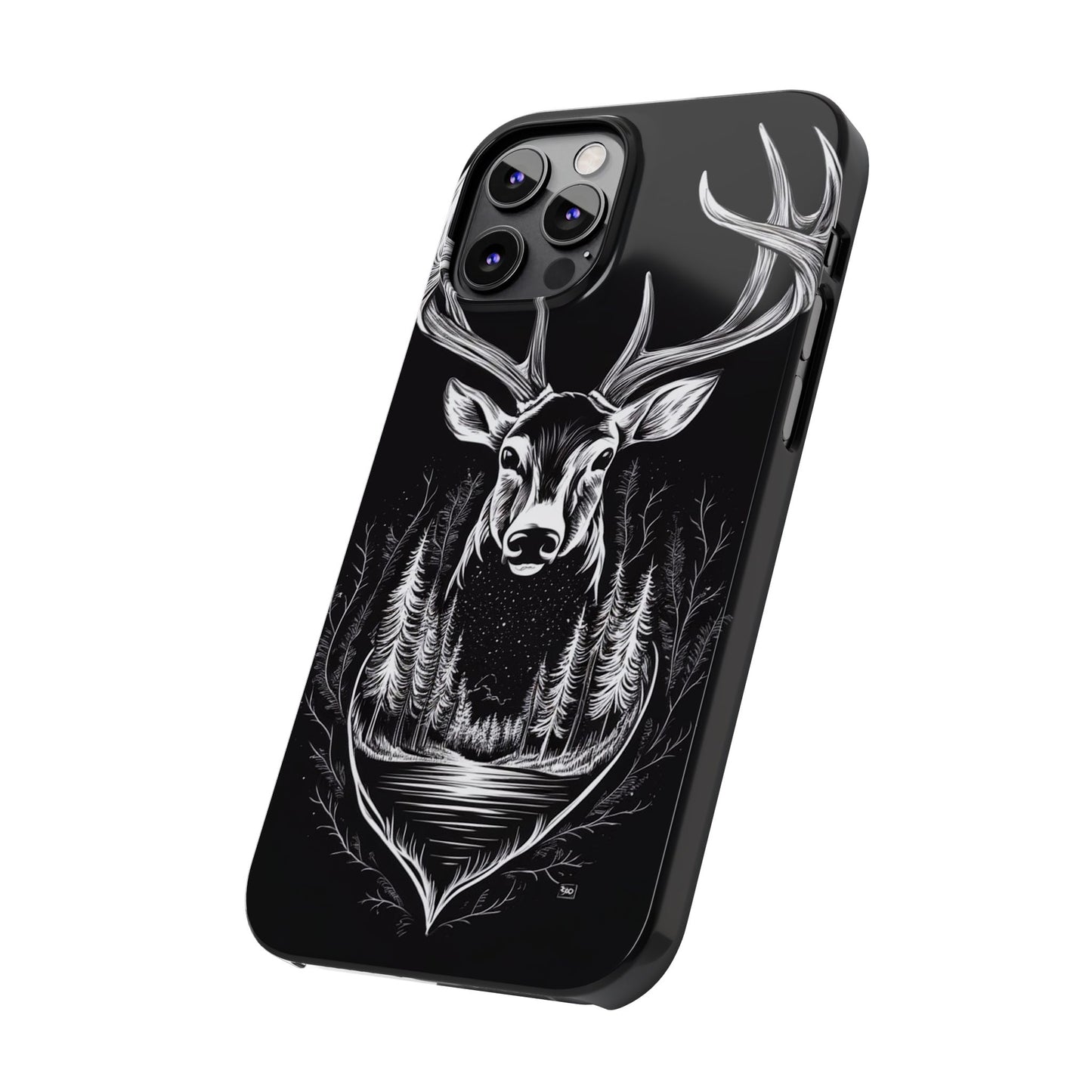 Stylish Slim iPhone Case – AI-Generated Swamp Deer Design, wildlife-themed phone cases for iPhone, wildlife enthusiast phone cases for iPhone
